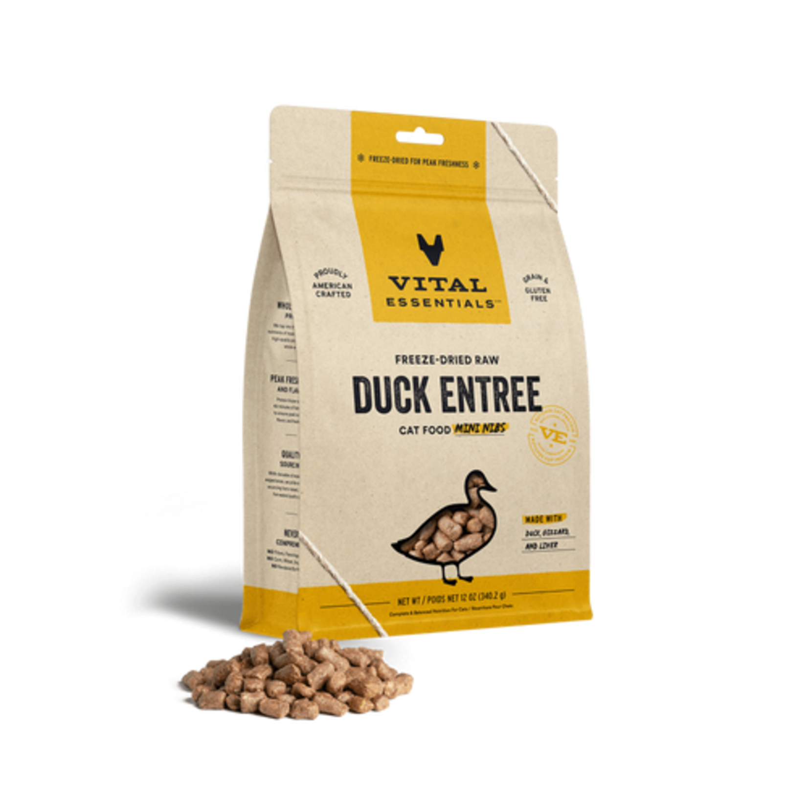 Vital Essentials Vital Cat Duck Mini Nibs Freeze-Dried Grain Free 12oz