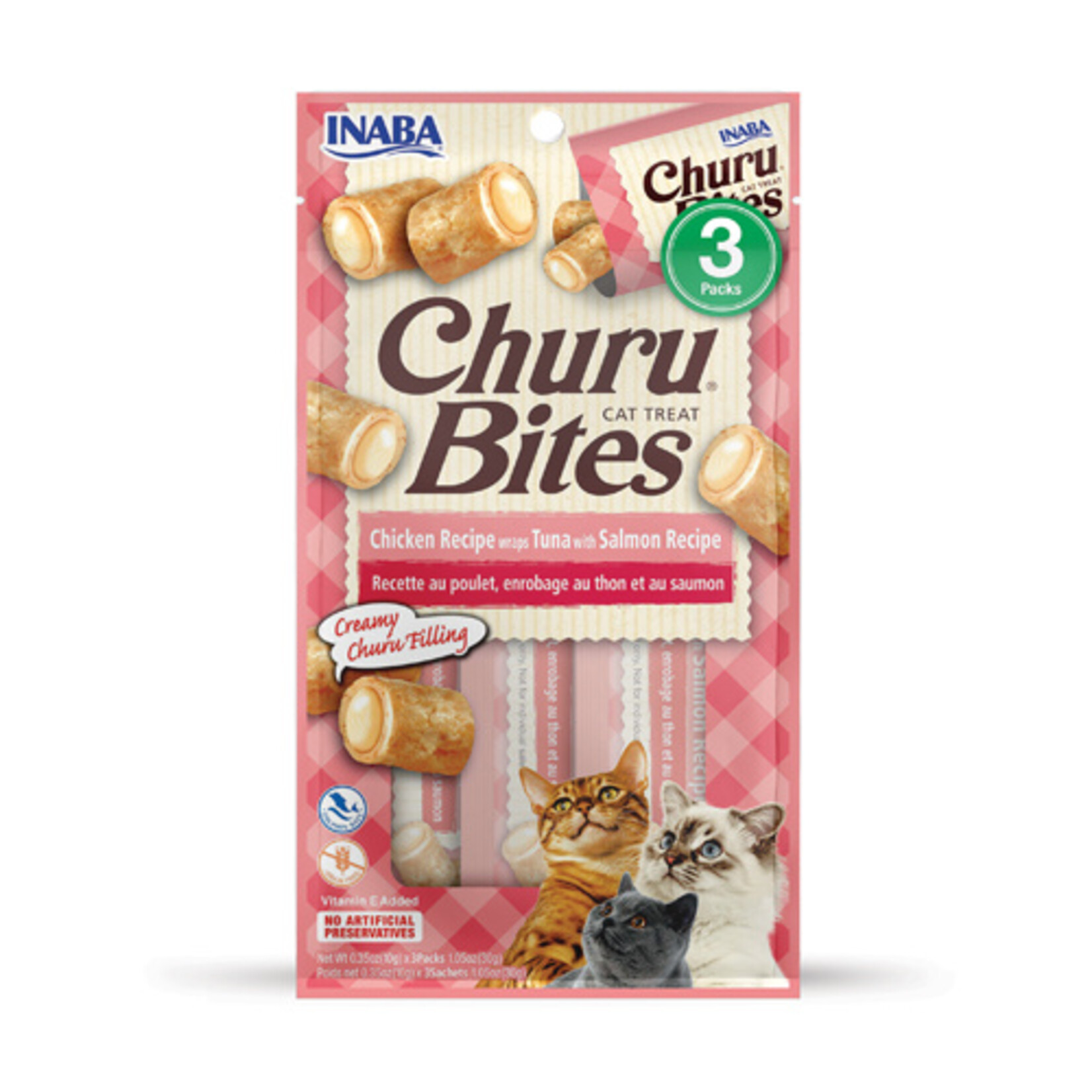 INABA INABA Churu Bites Wrap Tuna with Salmon Recipe for Cats 3pk