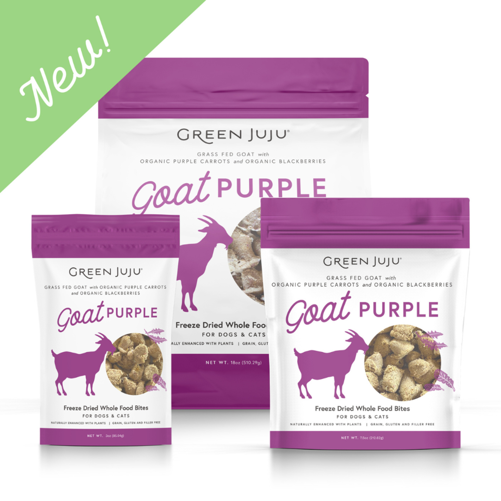 GREEN JUJU Green Juju - Goat Purple Freeze Dried Whole Food Bites 3oz