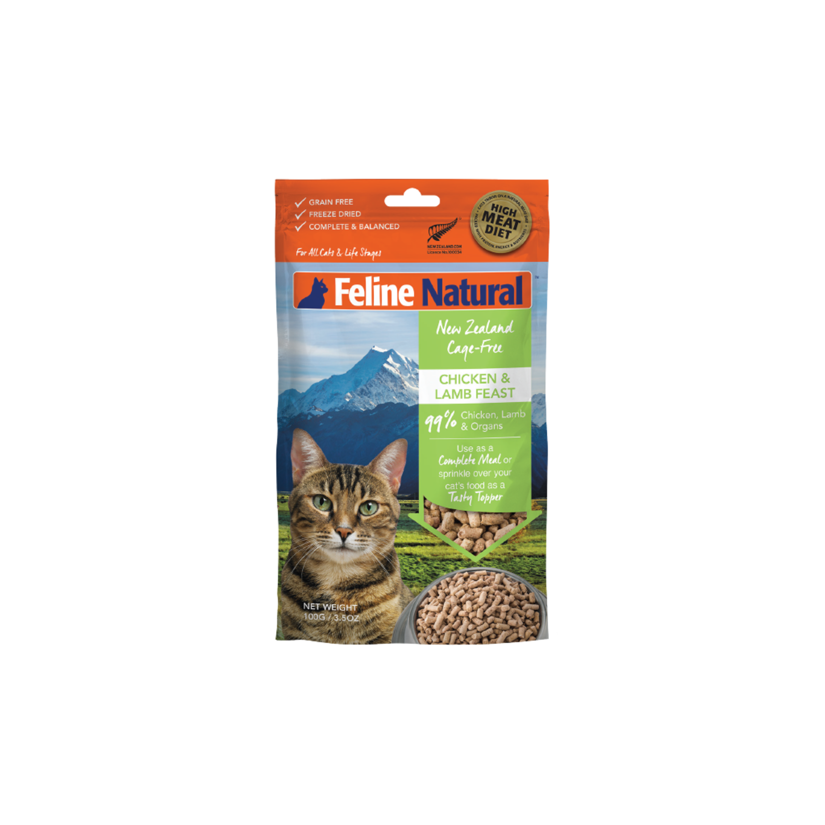 K9 Natural/Feline Natural Feline Natural Cat Chicken & Lamb Feast Freeze-Dried Topper 100g/3.5oz
