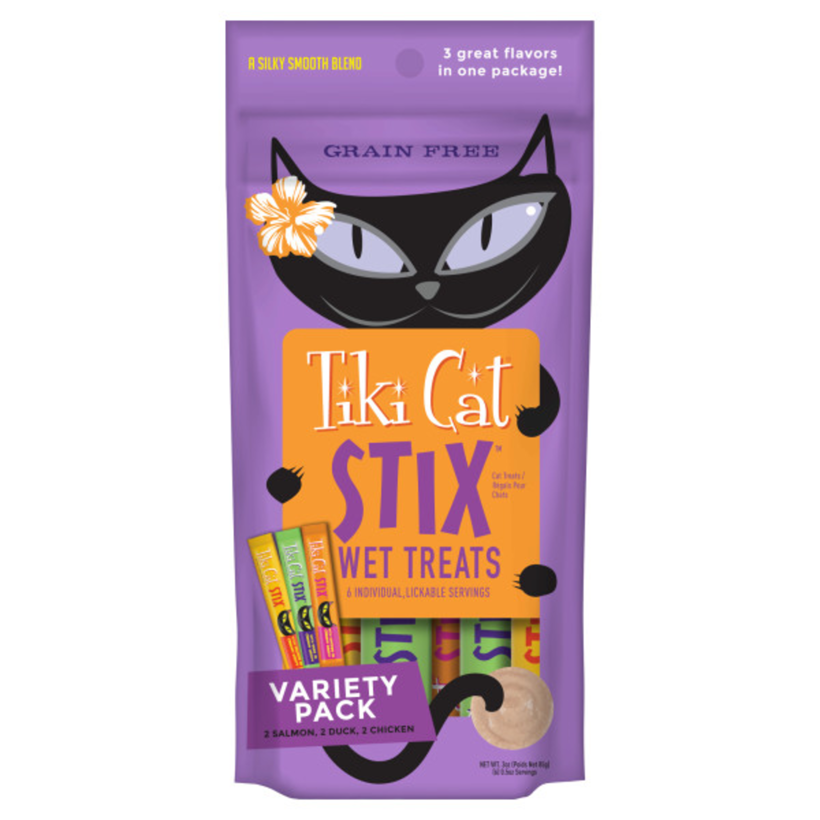 TIKI CAT Tiki Cat Stix Wet Treats Grain Free Multiflavour Pack 3 oz