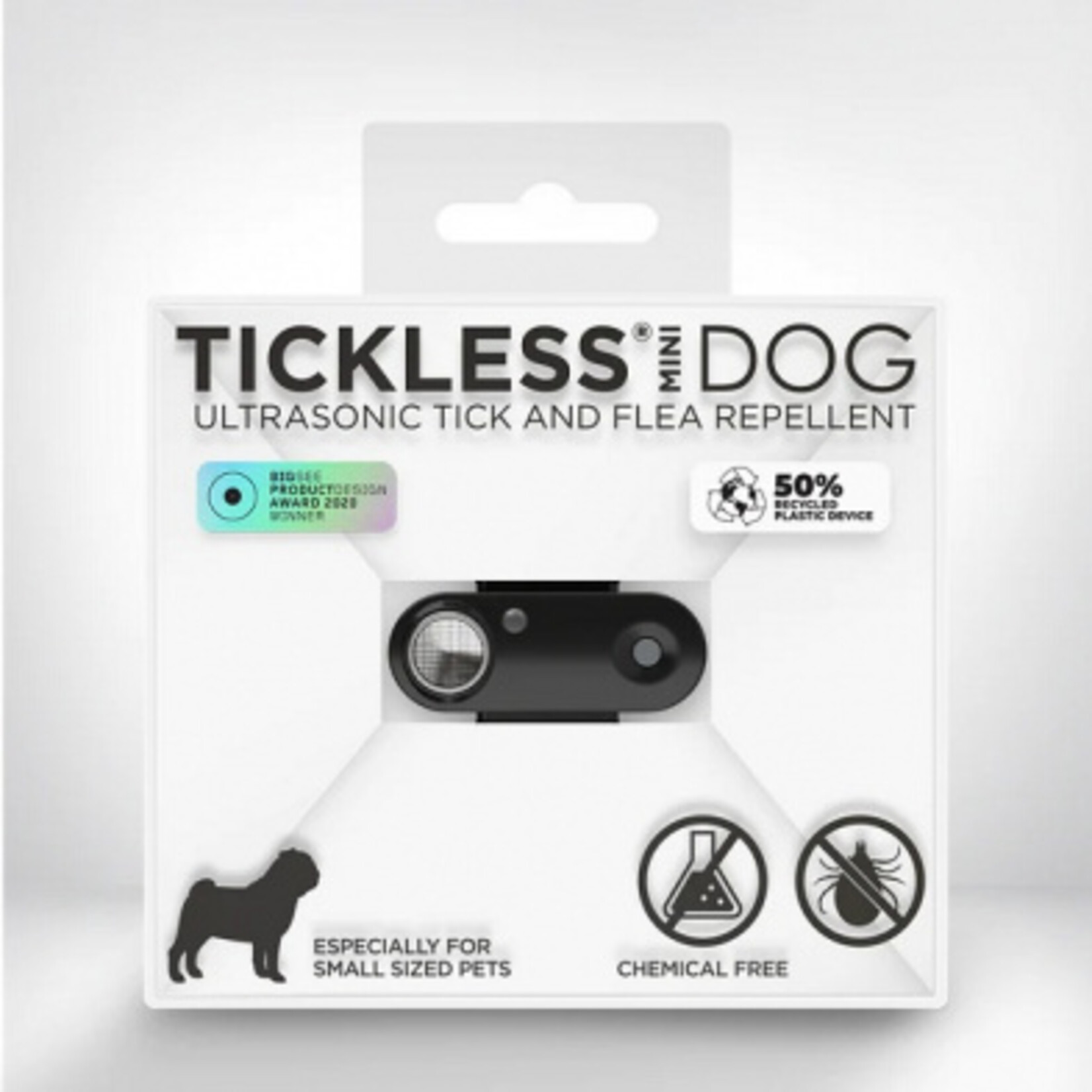 TICKLESS Mini Dog Chemical-Free, Ultrasonic tick and Flea Repellent, Rechargeable BLACK