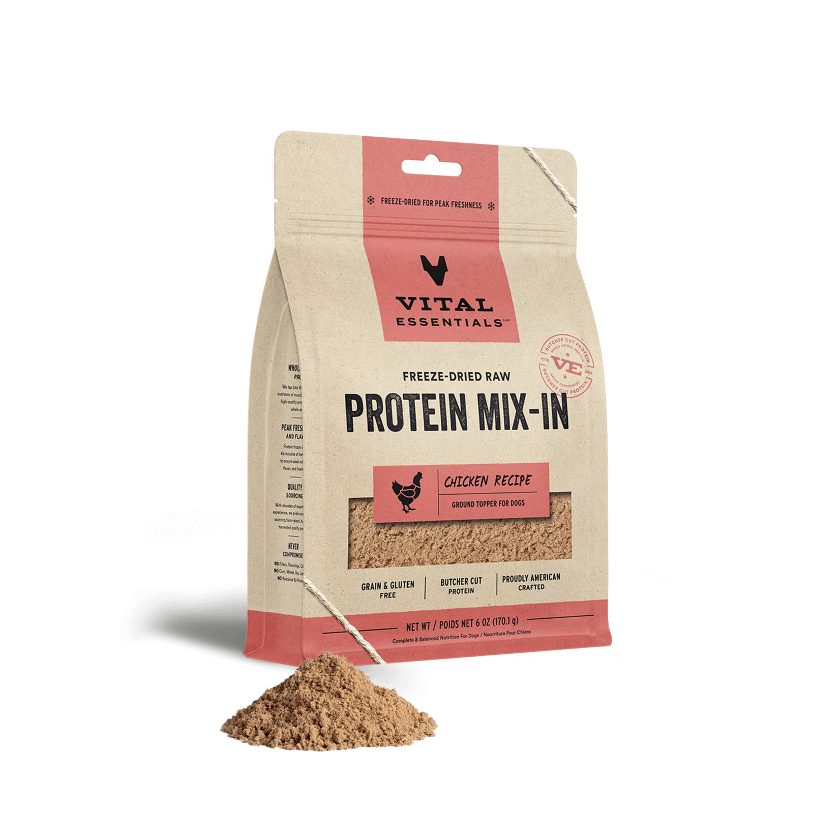 Vital Essentials Vital Essentials Freeze-Dried Protein Mix-In Chicken Ground Topper 6oz/170g