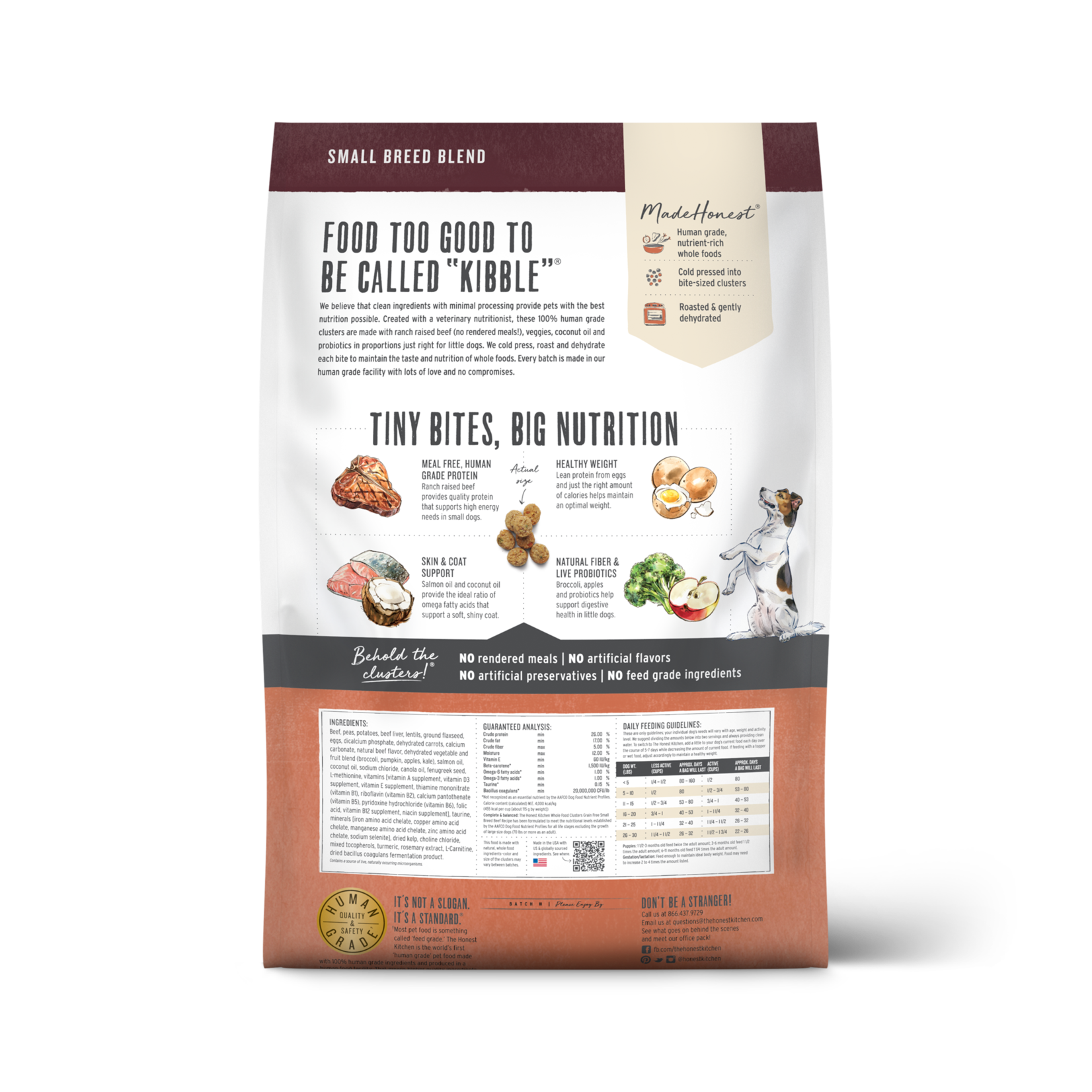 The Honest Kitchen Honest Kitchen Dog Grain Free Whole Food Clusters Small Breed Beef