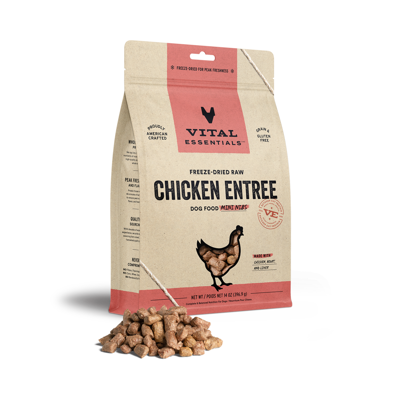 Vital Essentials Vital Essentials Chicken Mini Nibs for Dogs Freeze Dried 14oz/397g
