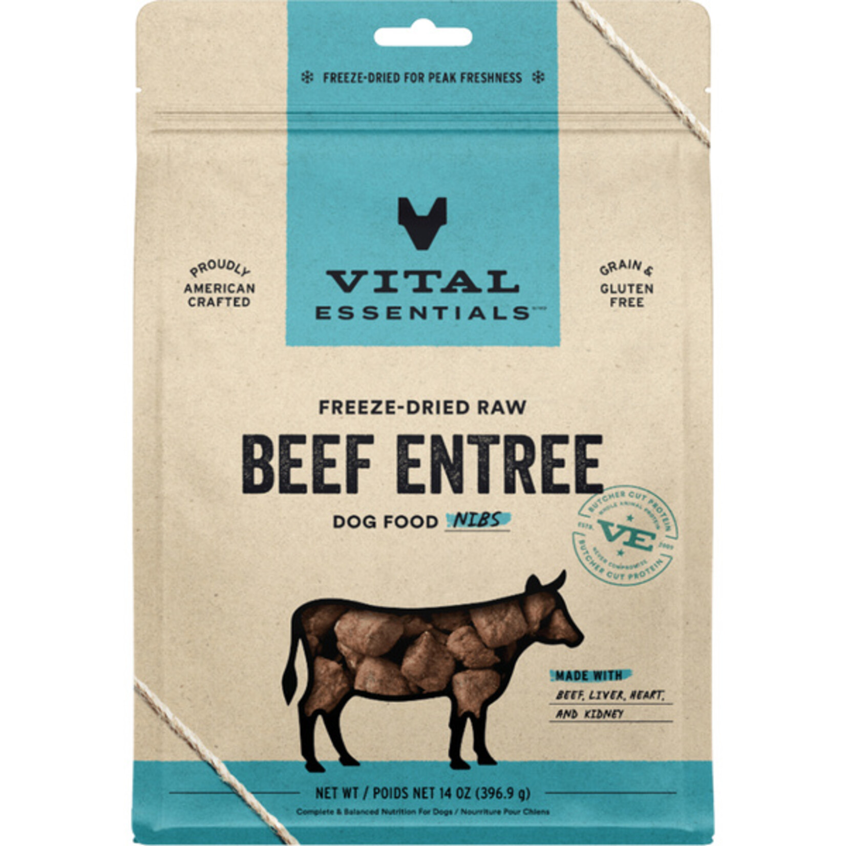 Vital Essentials Vital Essentials Beef Mini Patties for Dogs Freeze Dried 14oz/397g