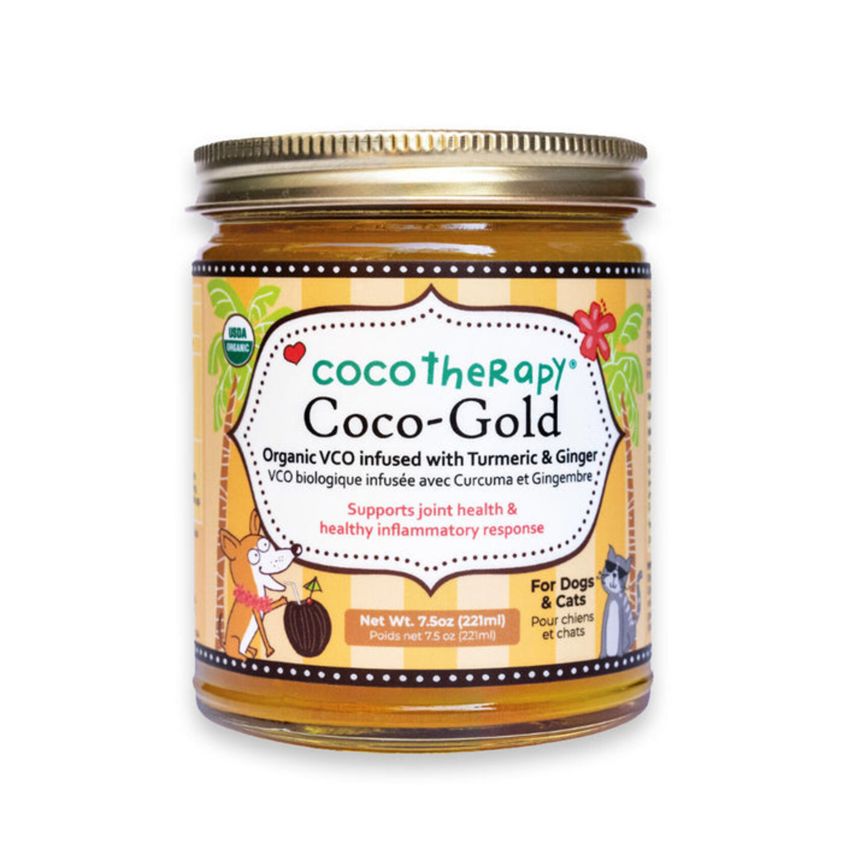 Cocotherapy COCOTHERAPY Coco-Gold 7.5oz Coconut Oil infused with Organic Turmeric and Organic Ginger