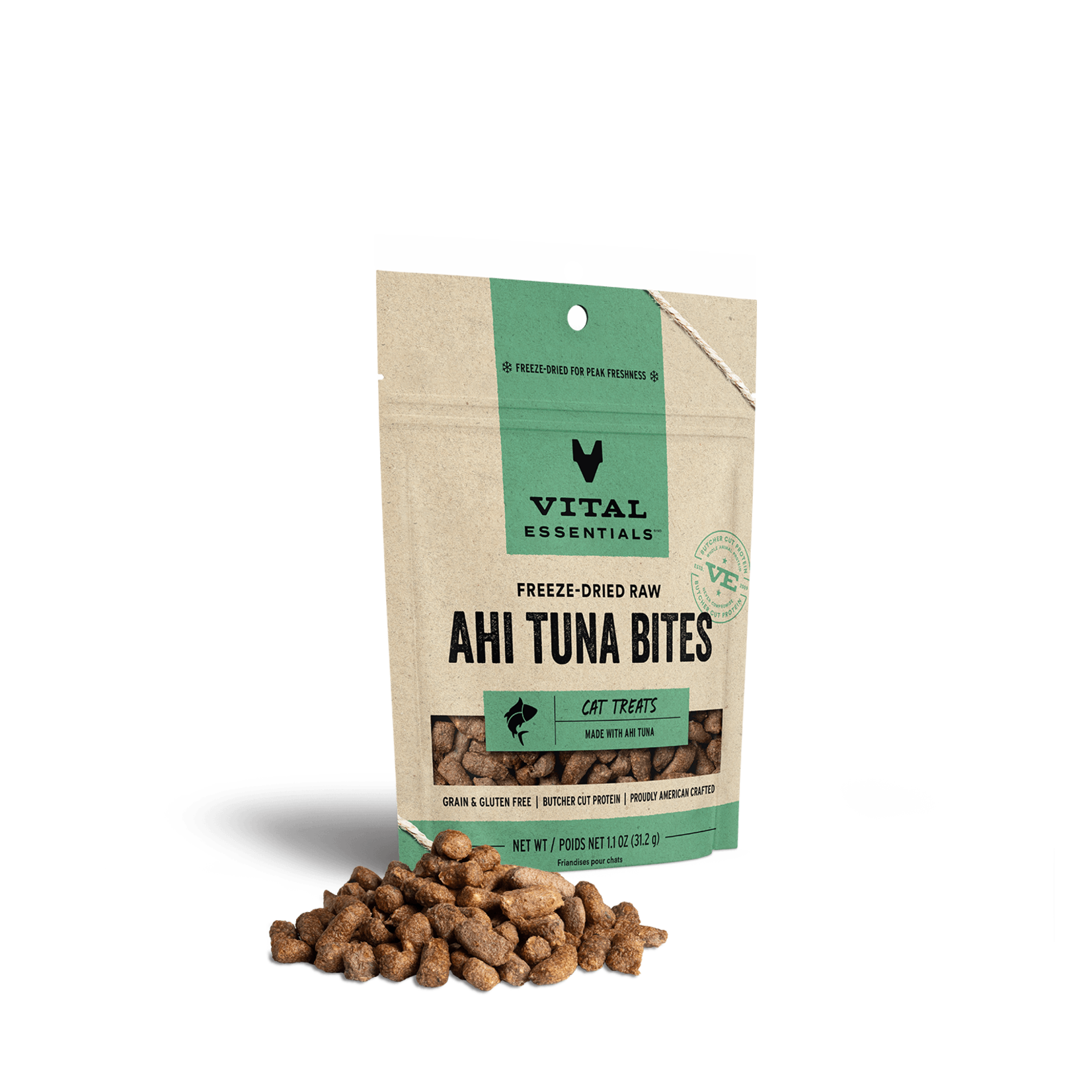 Vital Essentials Vital Cat Ahi Tuna Freeze-Dried Grain Free Treats 1.1oz NEW