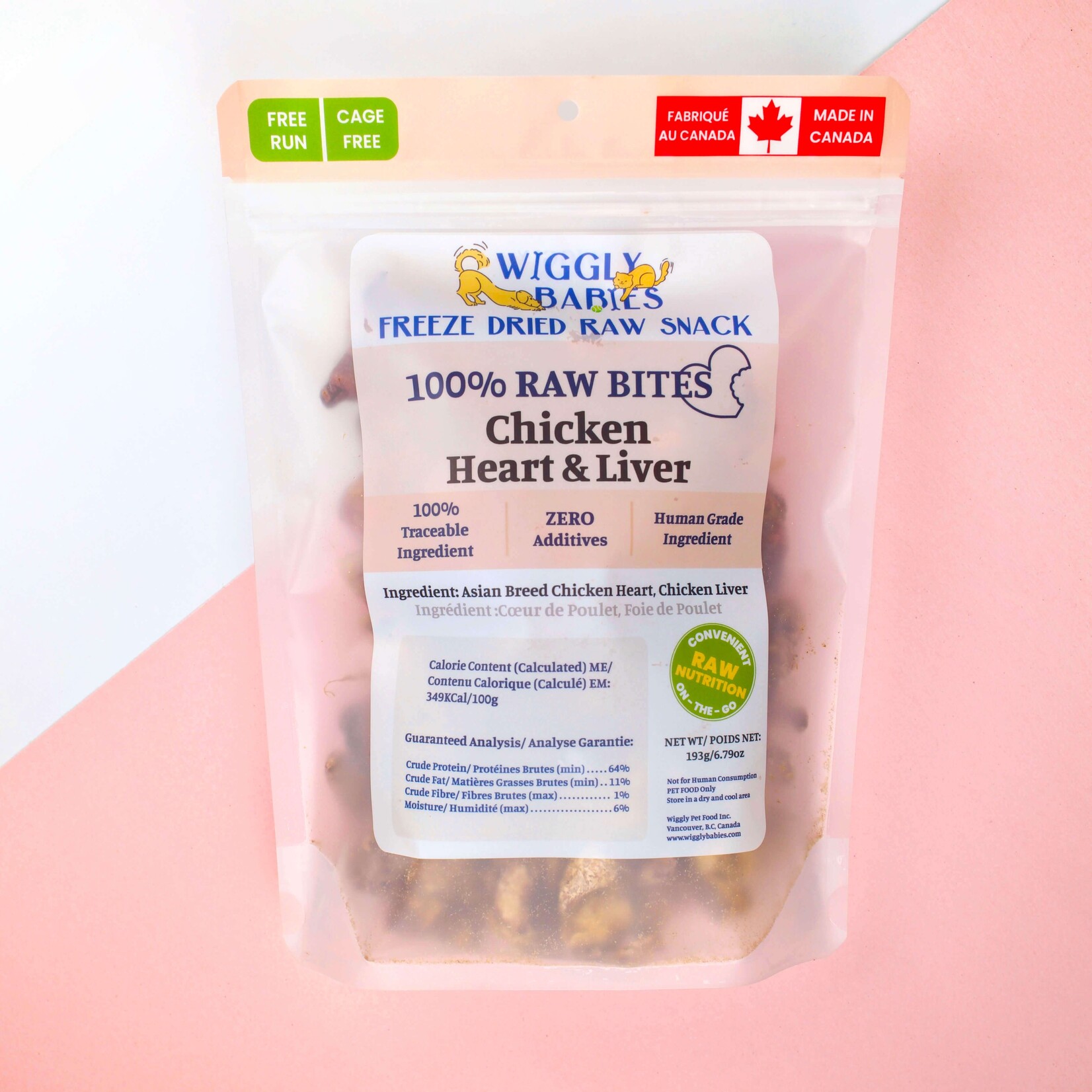 Wiggly Babies Wiggly Babies Freeze Dried Alberta Chicken Heart & Chicken Liver 193g