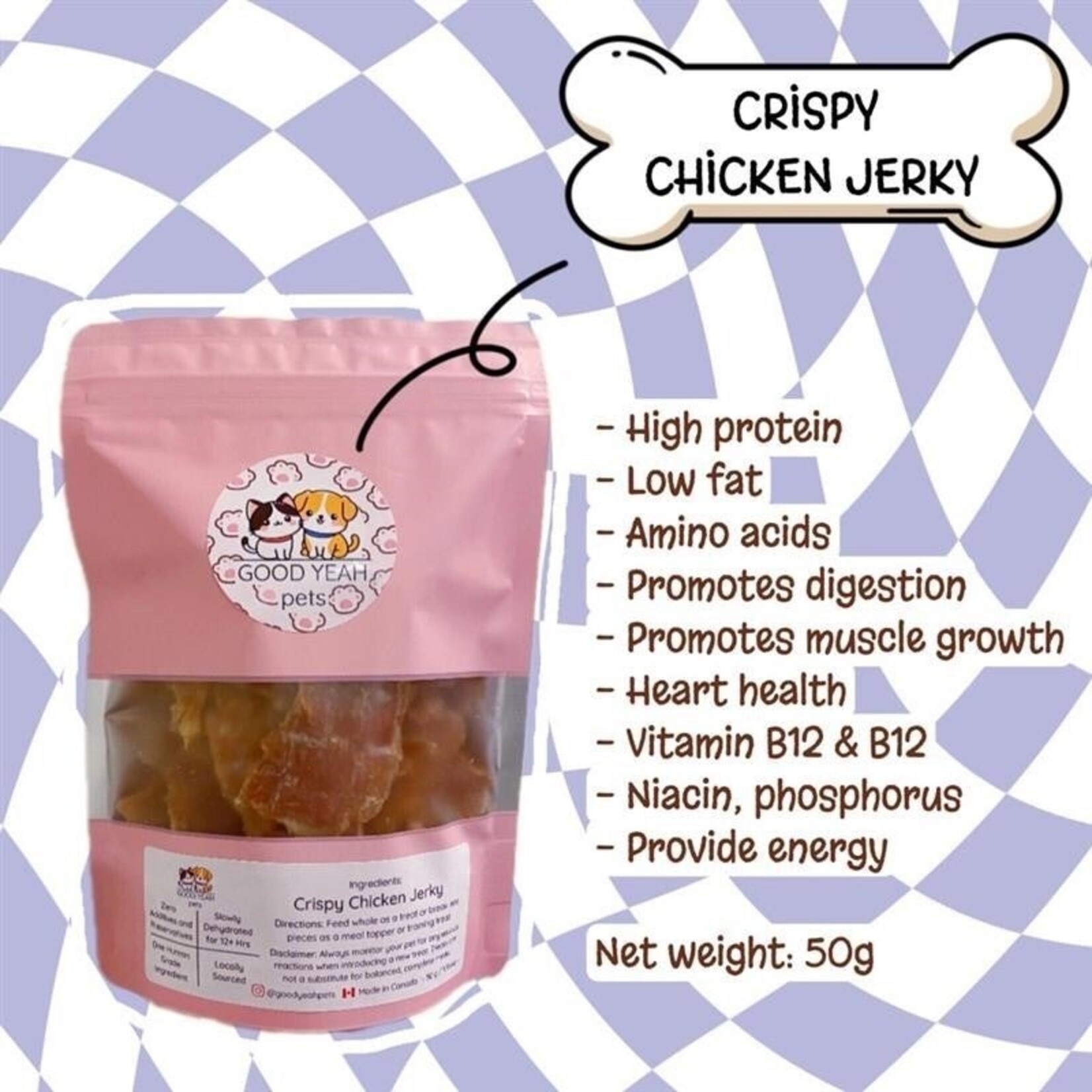Good Yeah Pets Good Yeah Pets Crispy Chicken Jerky Treats 50g