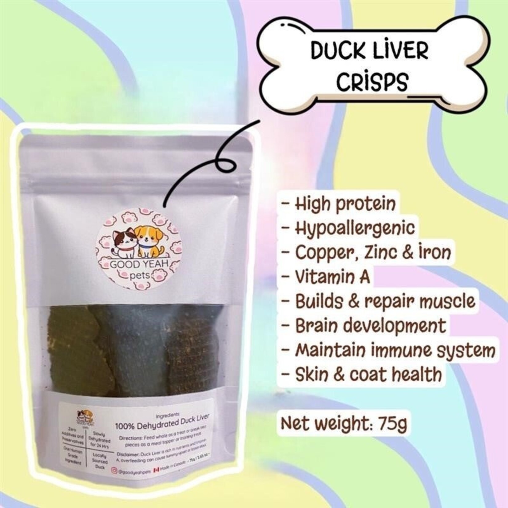 Good Yeah Pets Good Yeah Pets Crispy Duck Liver Treats 75g