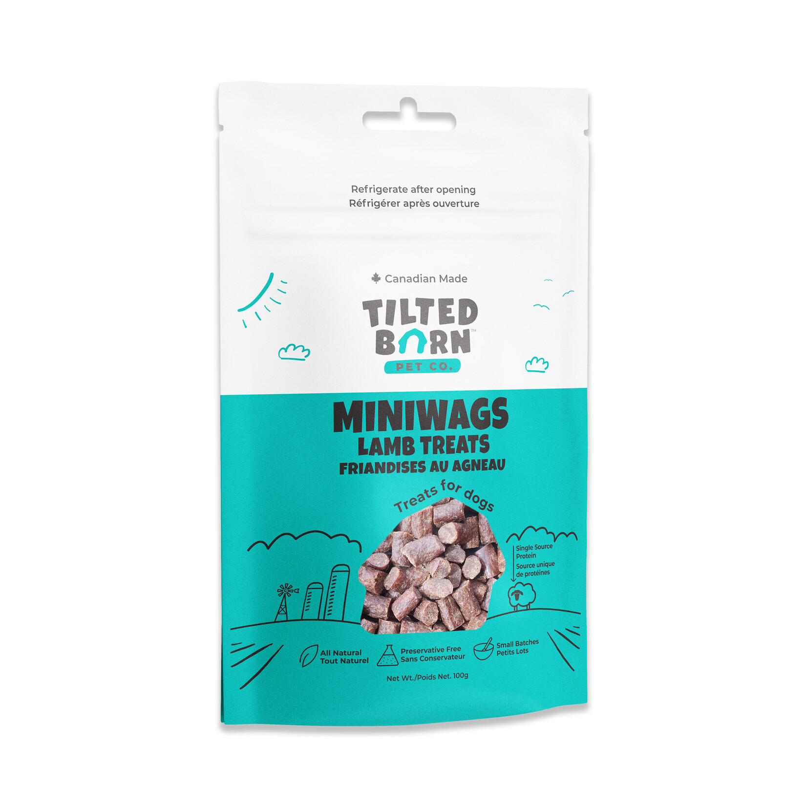 Tilted Barn Pet Co. Tilted Barn Pet Co. MINIWAGS Canadian Lamb Treats 100g single