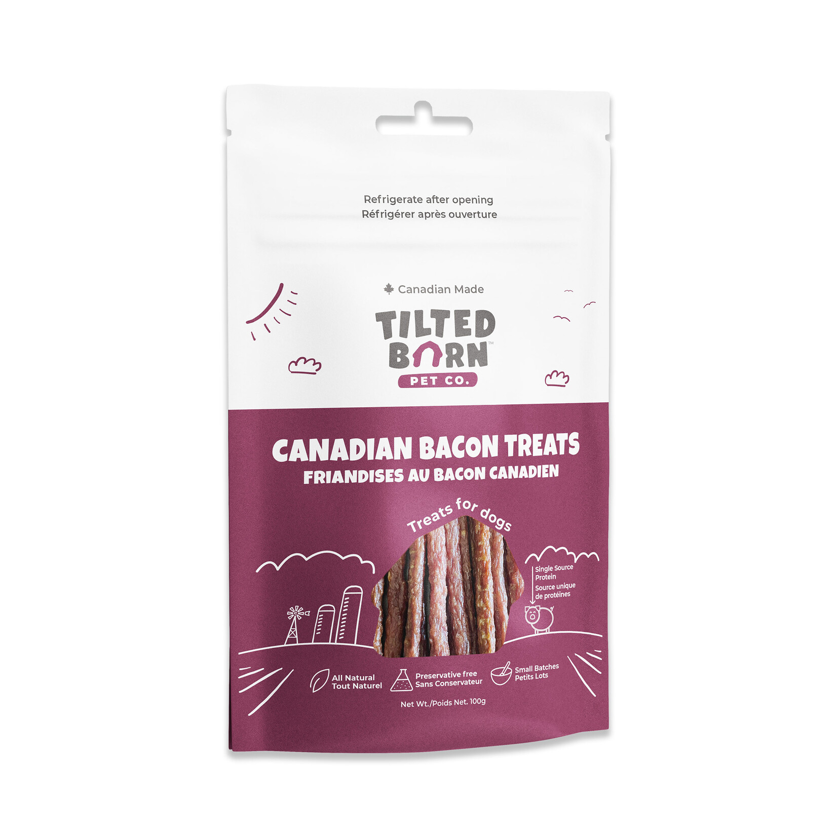 Tilted Barn Pet Co. Tilted Barn Pet Co. Canadian Bacon Treats 100g