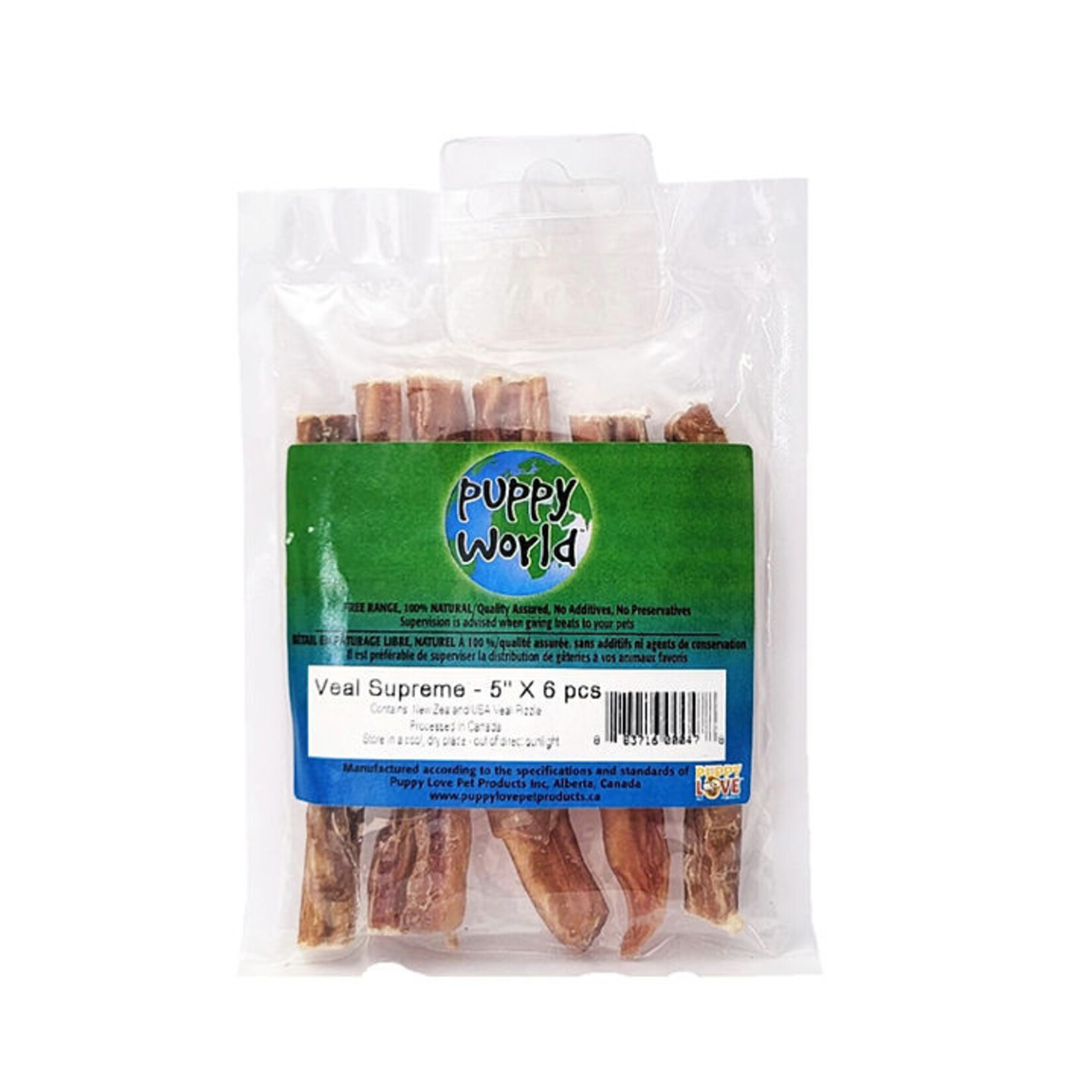 Puppy Love Puppy Love/Puppy World Veal Chews 6 pack