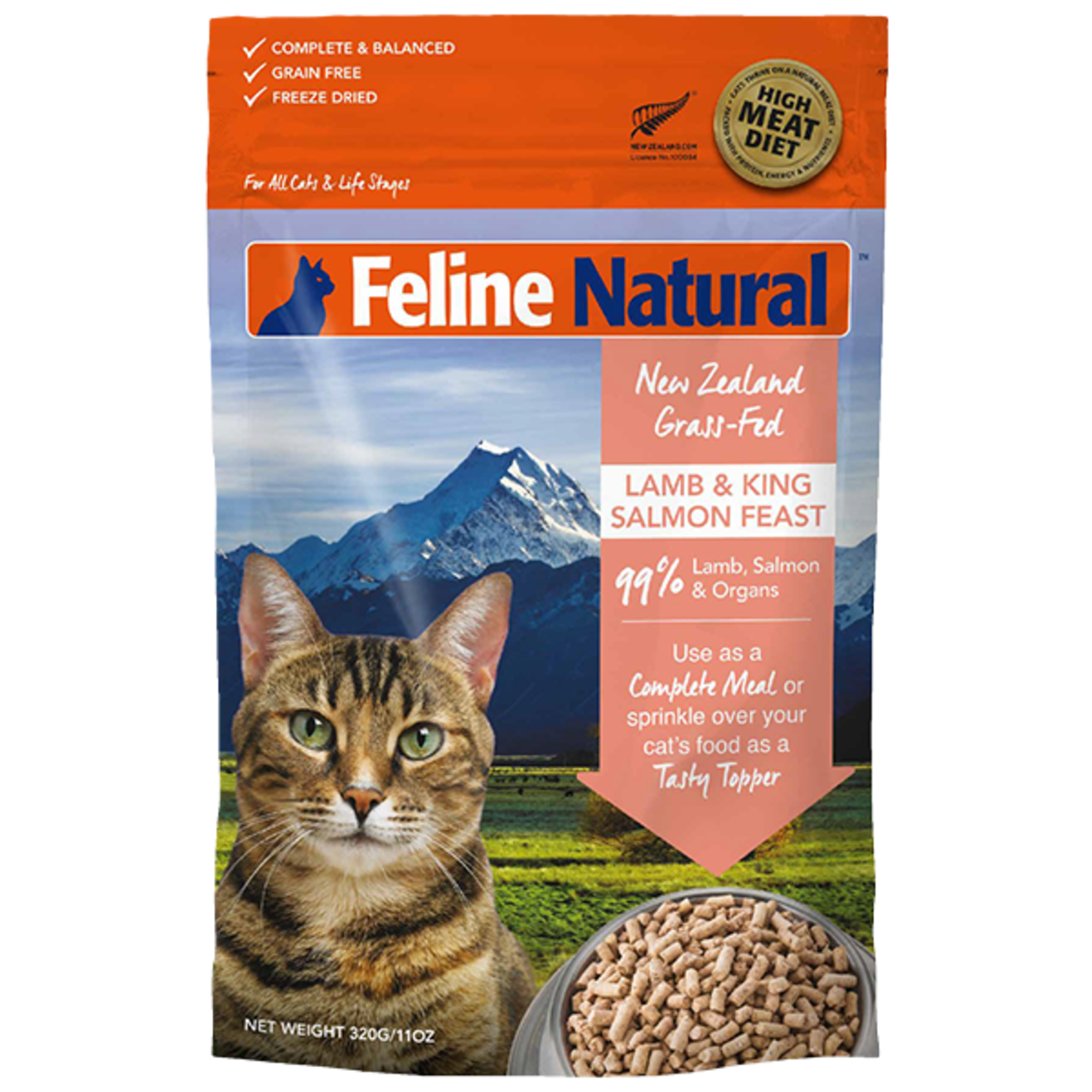 K9 Natural/Feline Natural Feline Natural Cat Freeze Dried Lamb & King Salmon 320g/11oz
