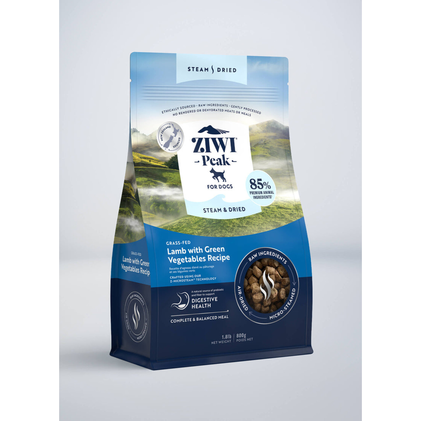 ZiwiPeak ZIWI Peak Dog Steam-Dried Lamb w/Green Vegetables 1.8lb (800g)