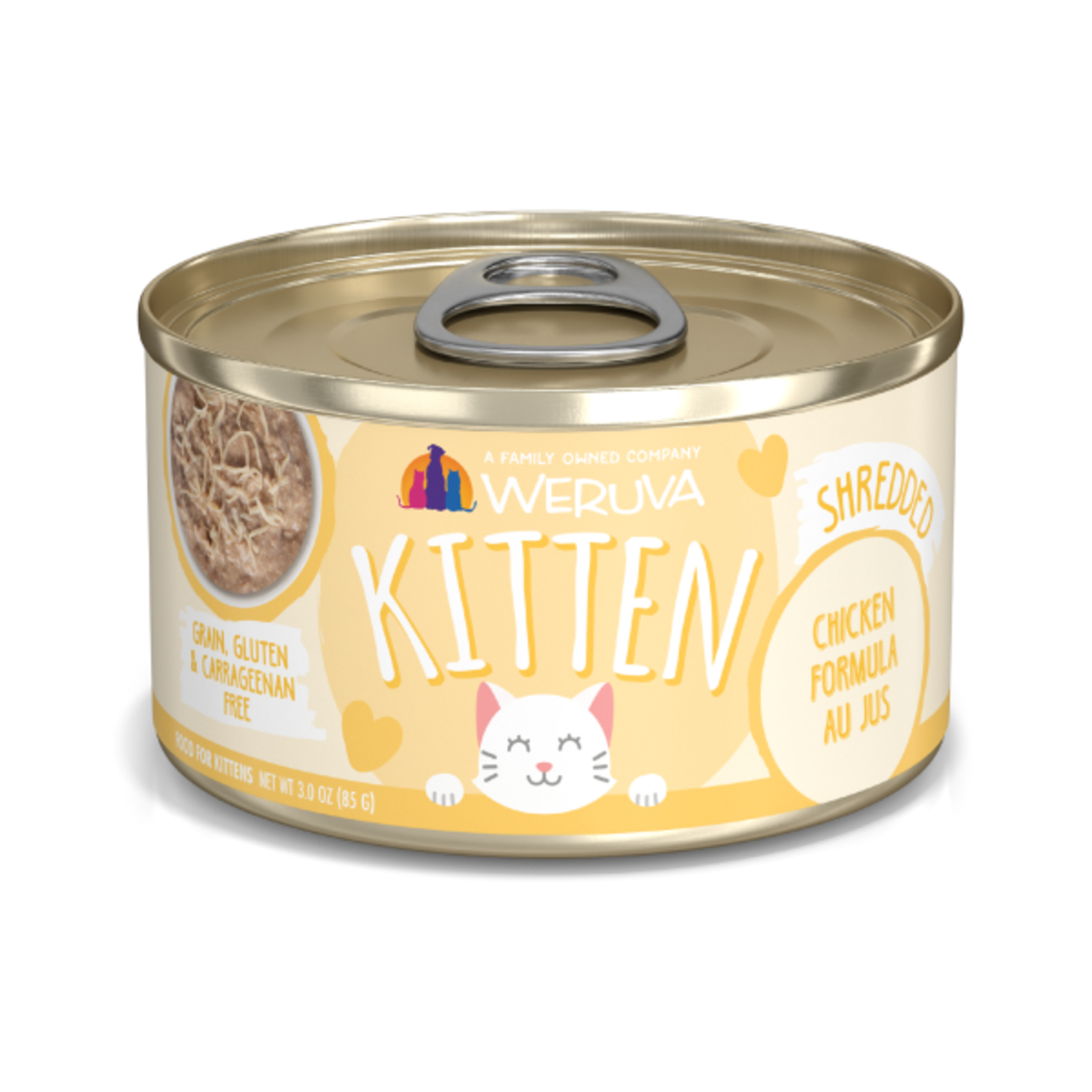 Weruva Weruva Cat Can Kitten Chicken Au Jus 3oz yellow