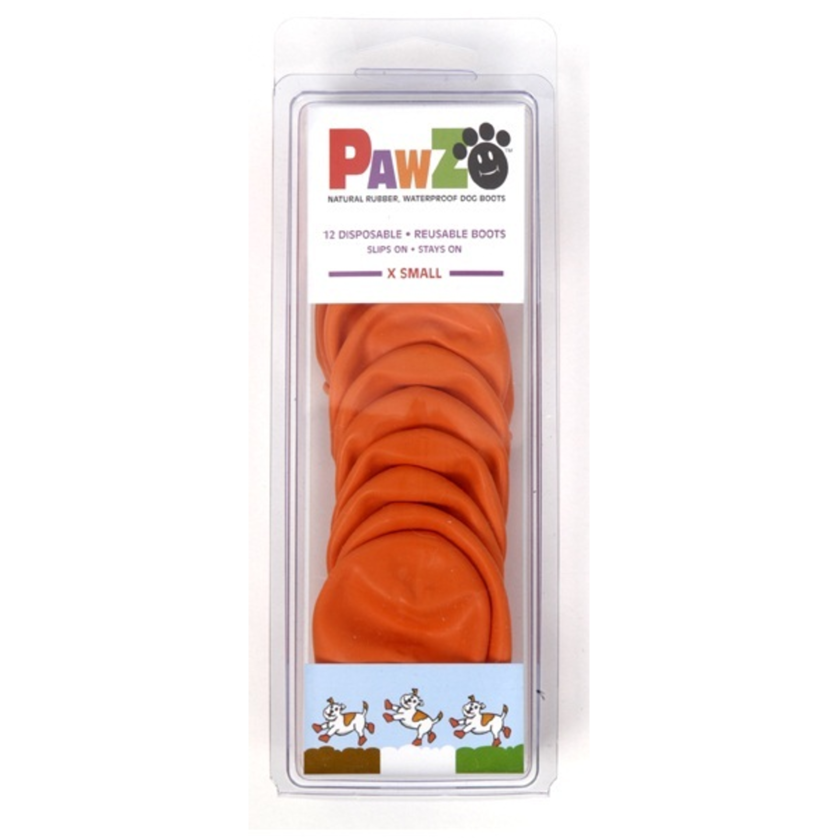 Pawz Pawz Boots X Small to 2" Orange 12pk