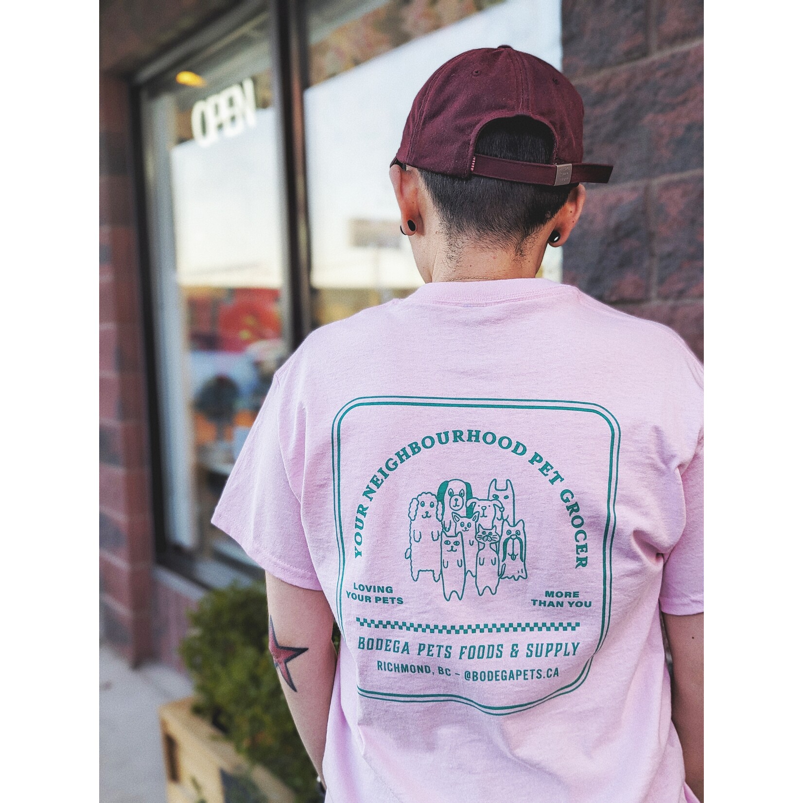 Bodega Pets Merch Dept. Bodega Pets Merch The CommuniTee Light Pink with Green Logo