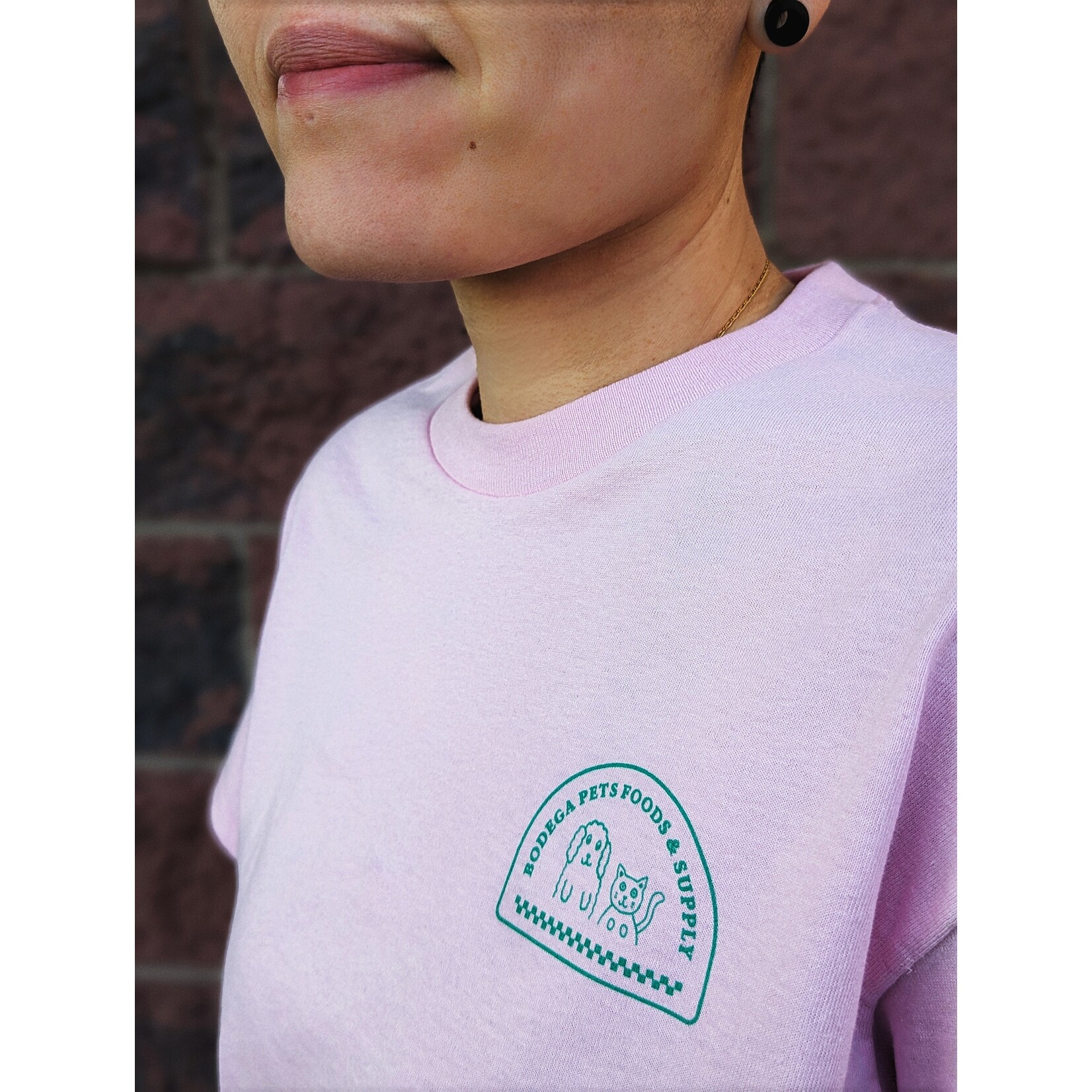 Bodega Pets Merch Dept. Bodega Pets Merch The CommuniTee Light Pink with Green Logo