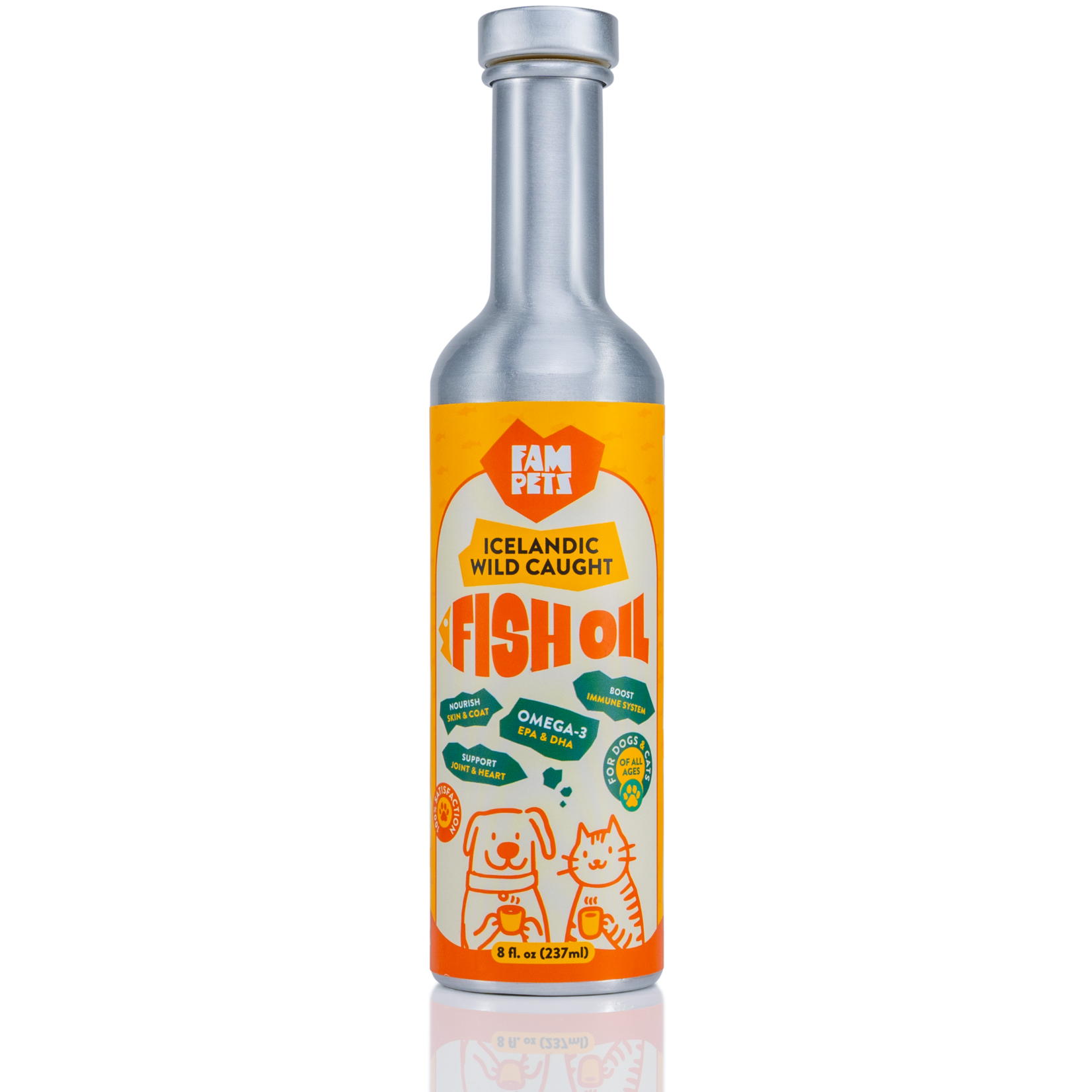 Fam Pets Fam Pets Wild Caught Fish Oil – 8oz Pour-In Aluminum Bottle
