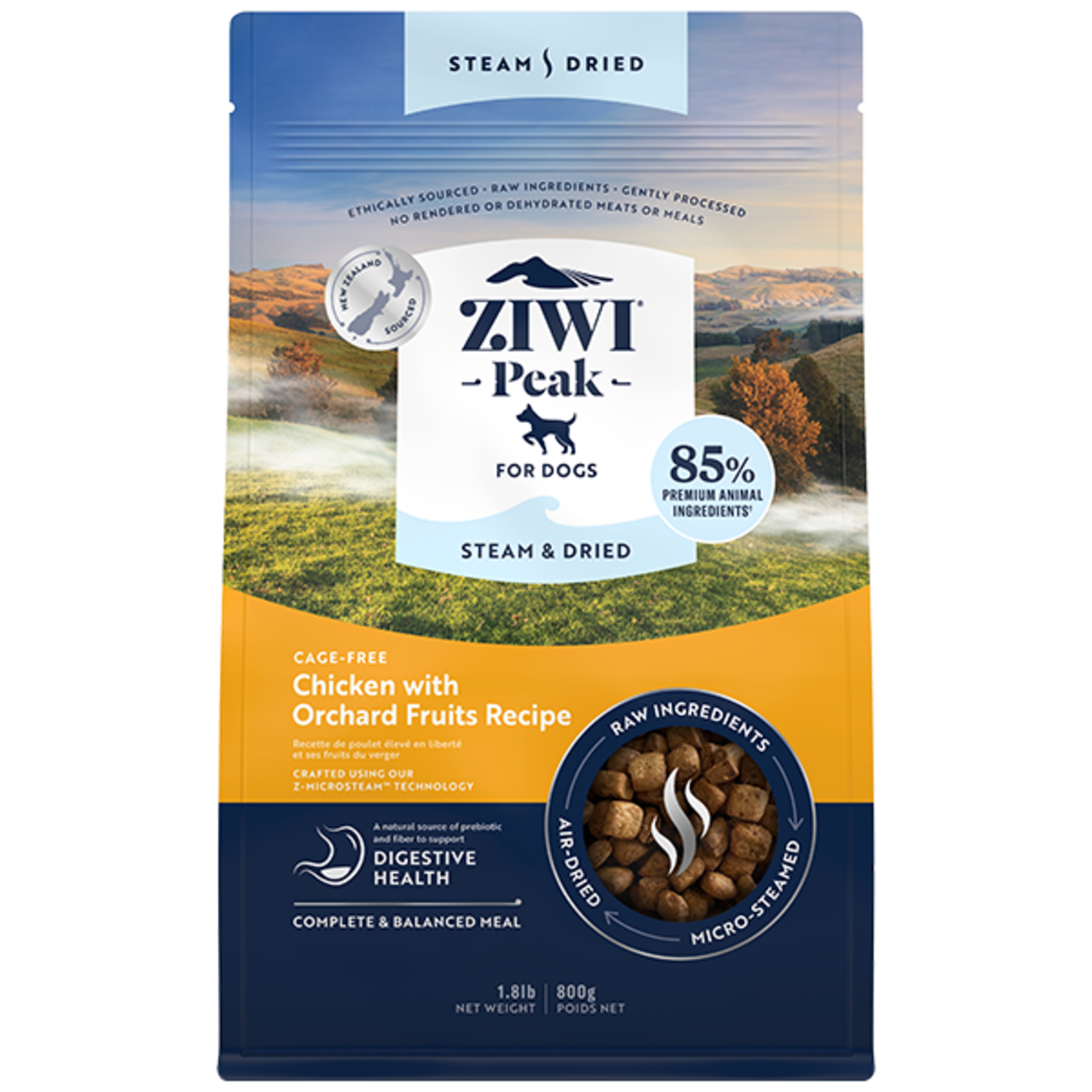 ZiwiPeak ZIWI Peak Dog Steam-Dried Chicken with Orchard Fruits 1.8lb / 800g