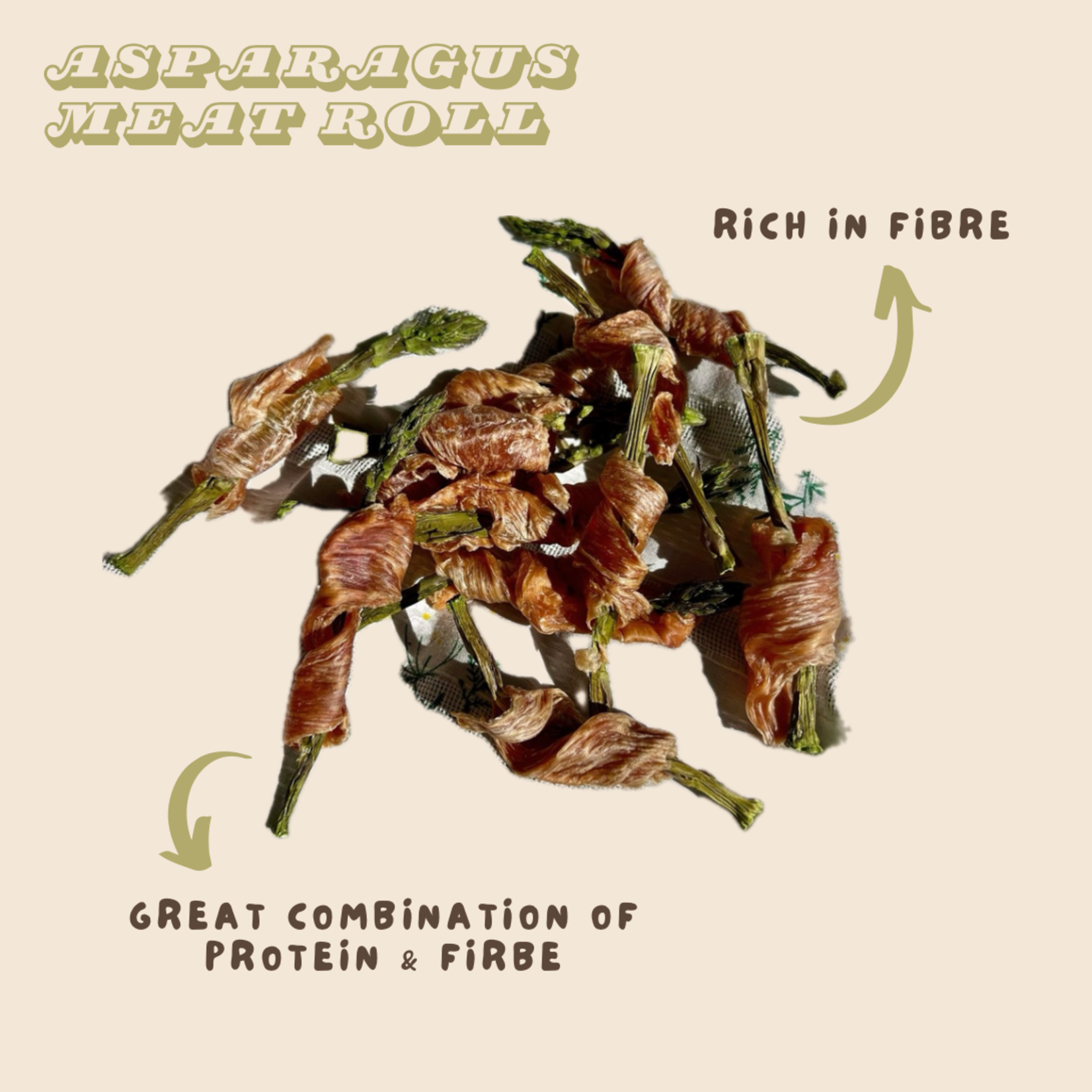 Furrytales Pet Furrytales Pet Asparagus Pork Roll 45g