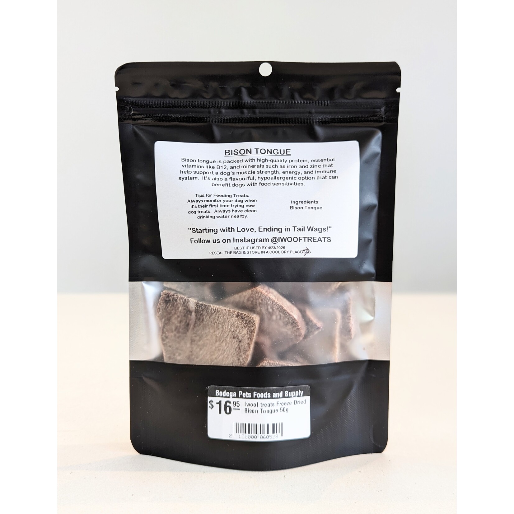I Woof Treats Iwoof treats Freeze Dried Bison Tongue 50g