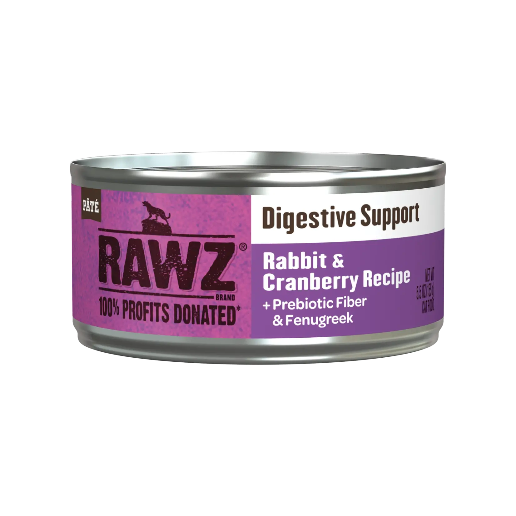 RAWZ RAWZ Cat Can Digestive Support Rabbit & Cranberry Box 24/5.5oz single