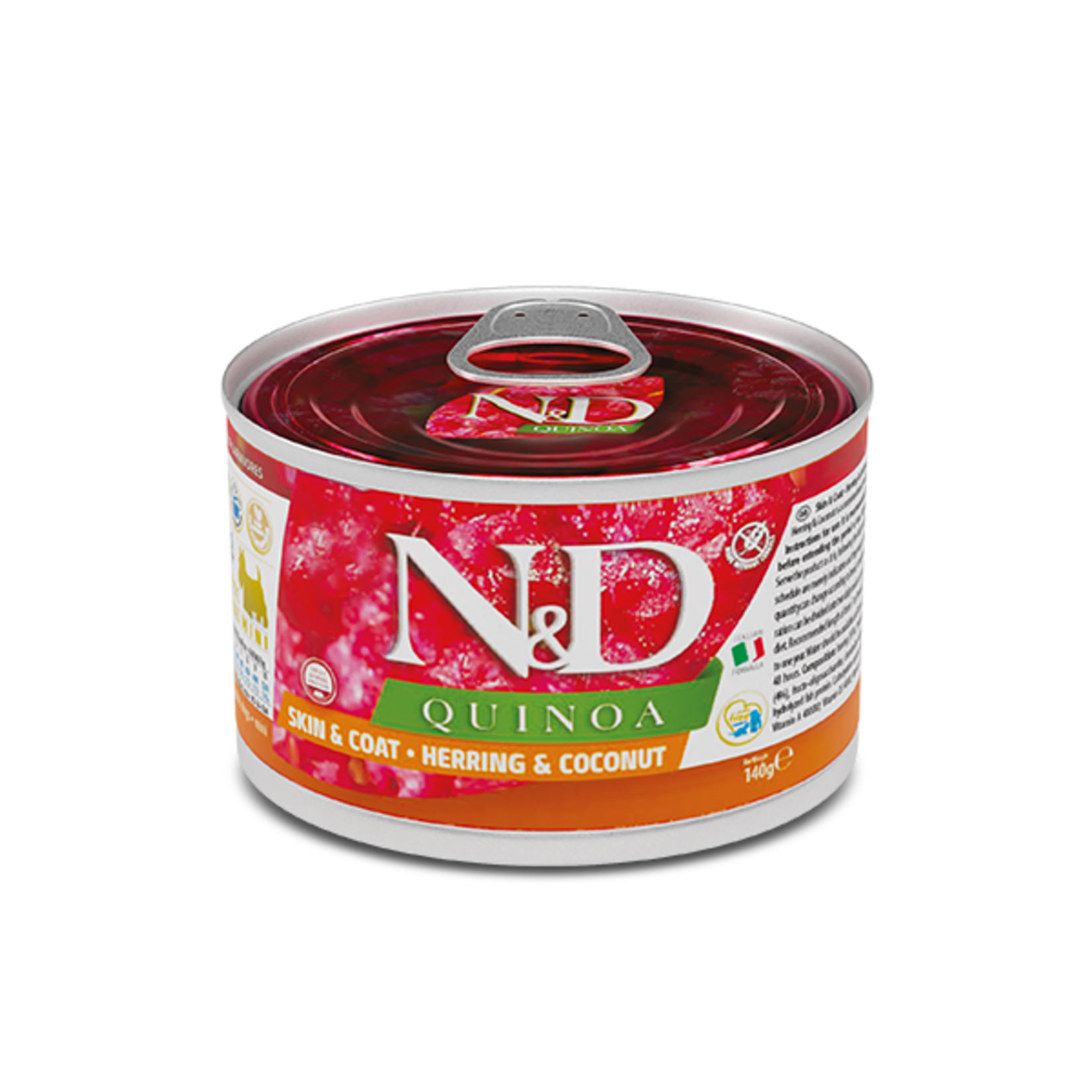 Farmina N&D QUINOA Dog Can SKIN+COAT Herring Coconut Mini 139g single