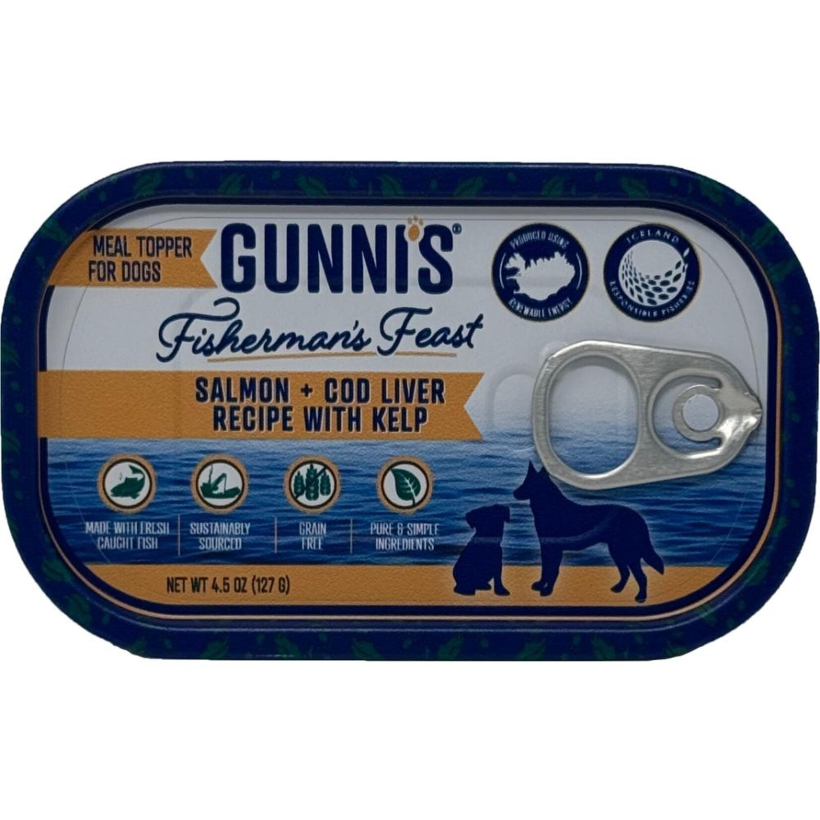 Gunni's GUNNIS PET Dog Salmon + Cod Liver w/ Kelp Topper 128g single