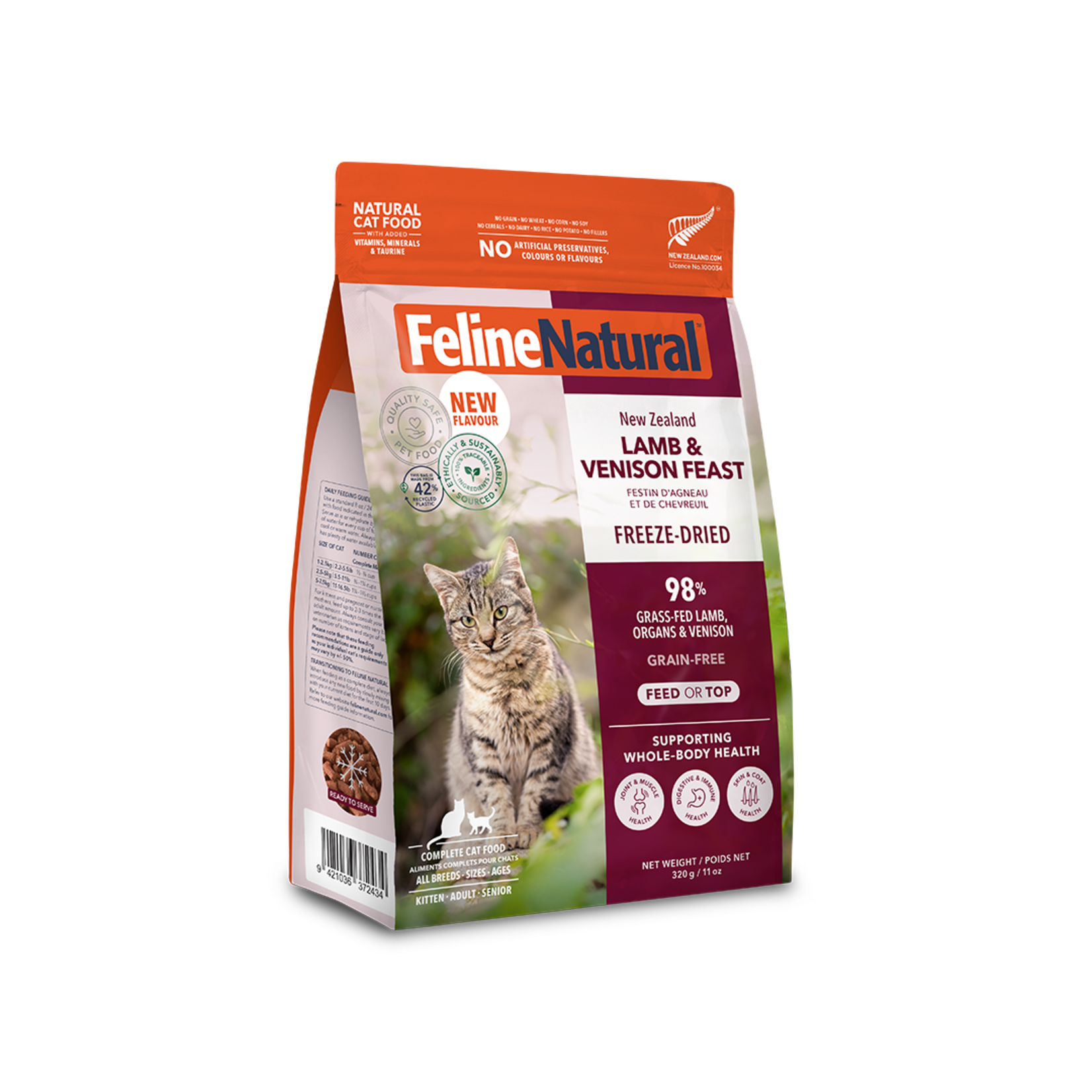 K9 Natural/Feline Natural Feline Natural Cat Freeze Dried  Lamb & Venison 320g/11oz