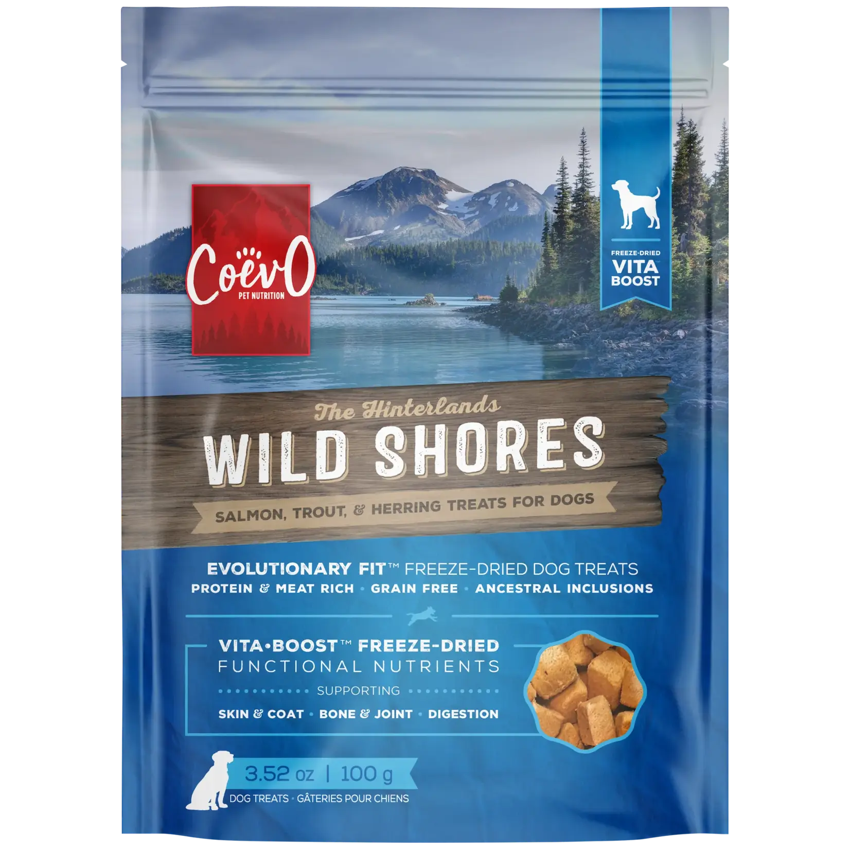 Coevo COEVO Wild Shores Freeze Dried VITA BOOST Salmon Trout & Herring Dog Treats