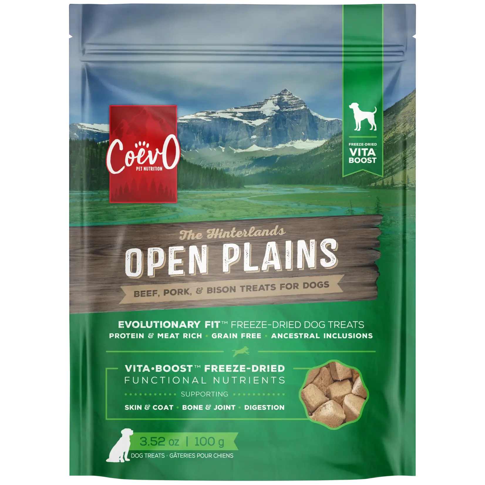 Coevo COEVO Open Plains Freeze Dried VITA BOOST BEEF, PORK, & BISON Dog Treats