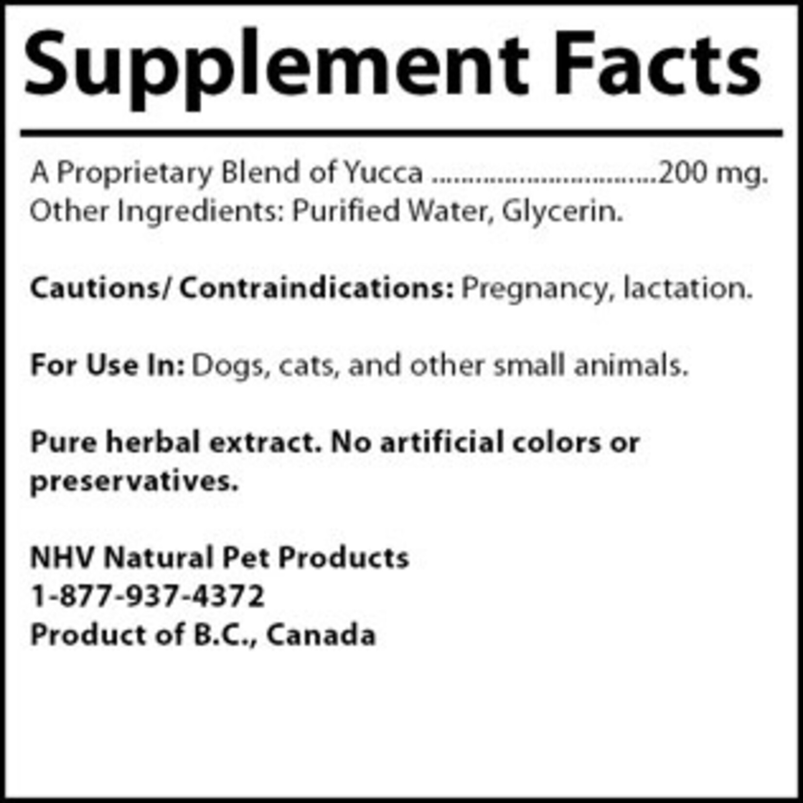 NHV Natural Pet Products NHV YUCCA - Digestive Support, and Dog Appetite Booster for Dogs & Cats