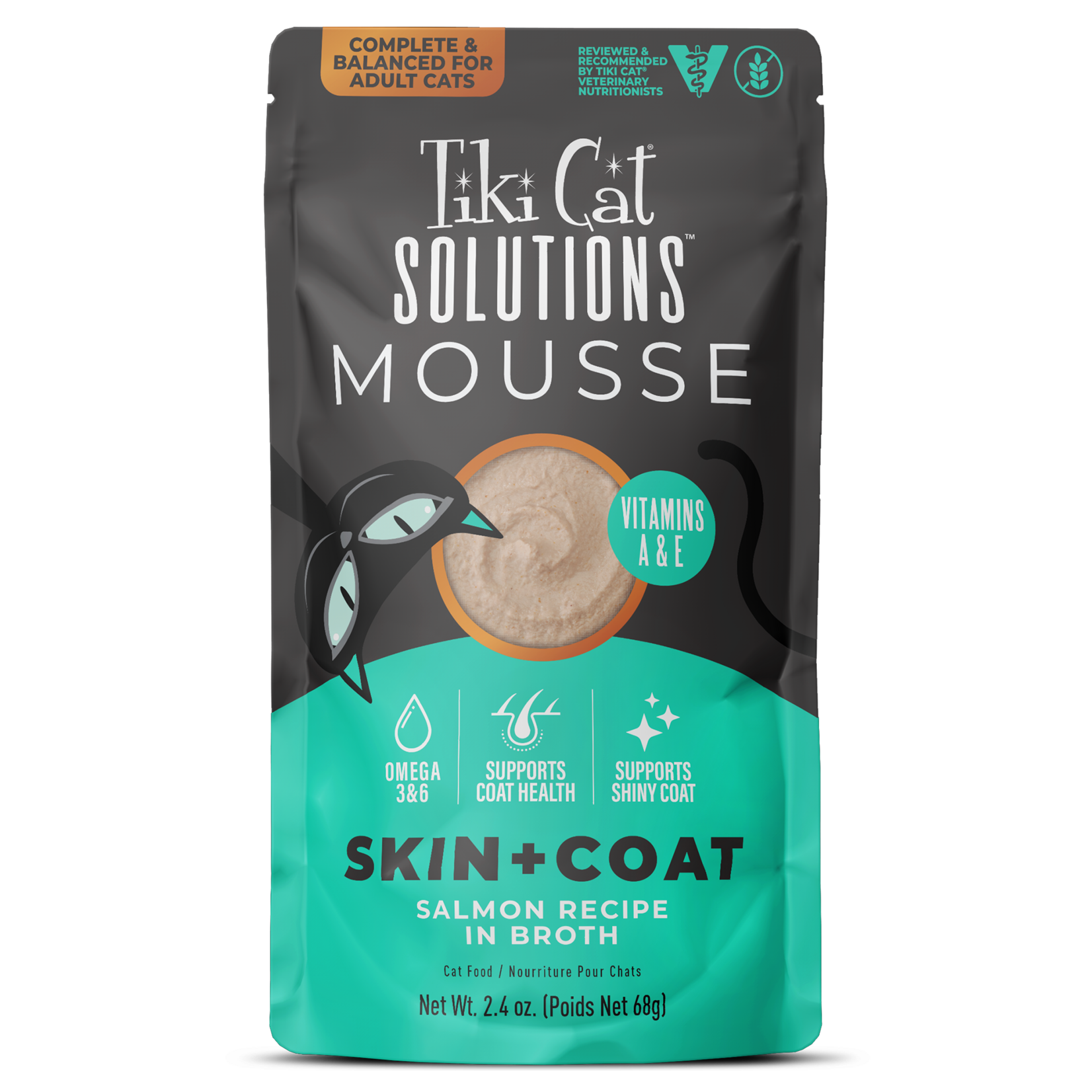 TIKI CAT Tiki Cat Solutions Skin & Coat Salmon 2.4oz single pouch