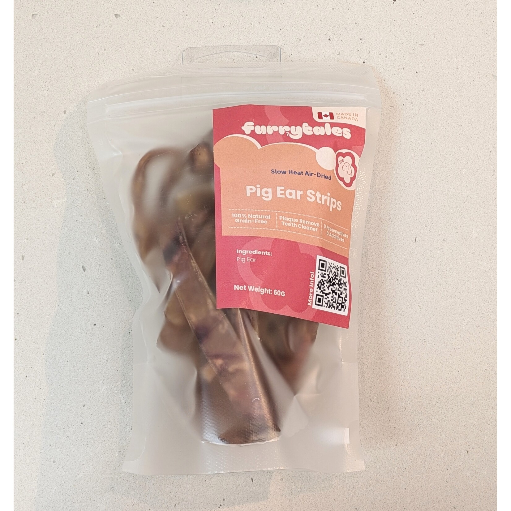 Furrytales Pet Furrytales Pet Pig Ear Strips Air Dried 60g