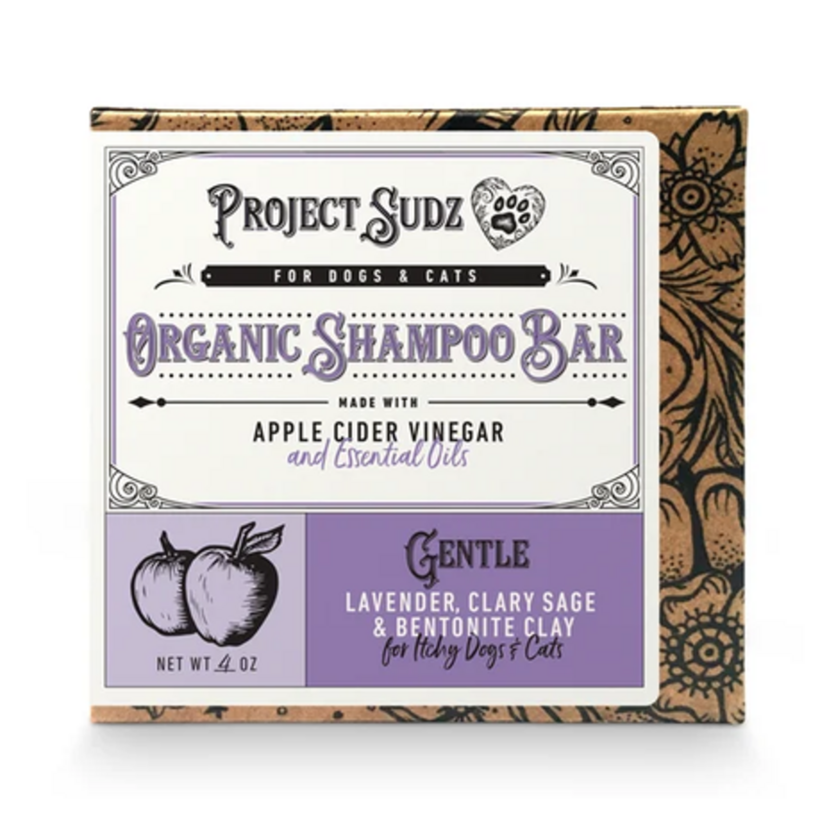 Project Sudz Project Sudz Gentle Shampoo Bar for Dogs & Cats Lavender Clary Sage & Bentonite Clay 113g