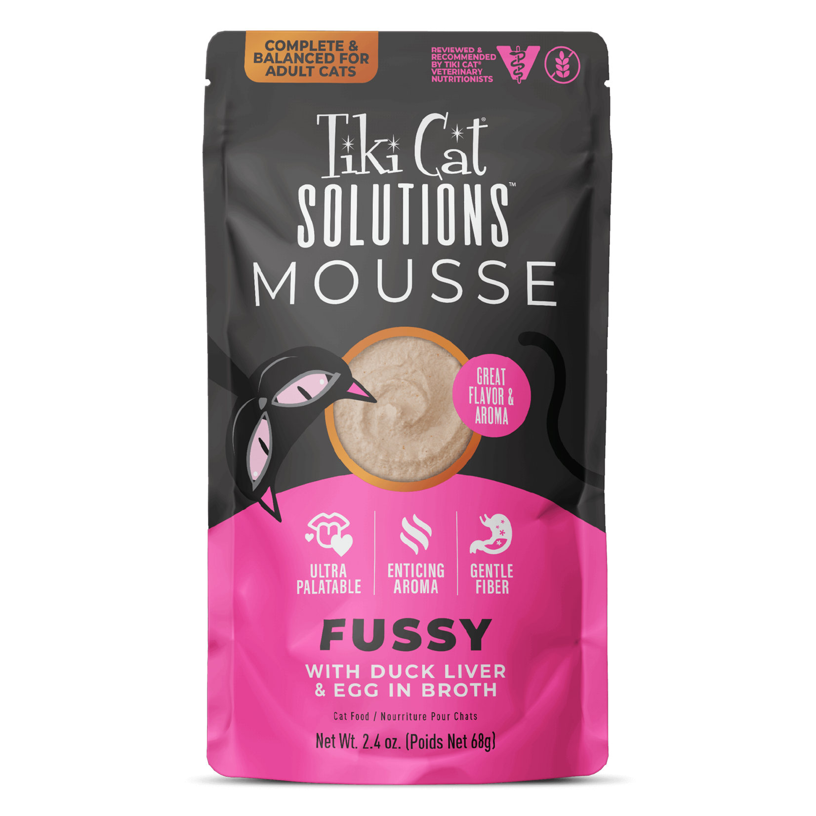 TIKI CAT Tiki Cat Solutions Mousse Fussy Duck Liver & Egg 2.4oz single