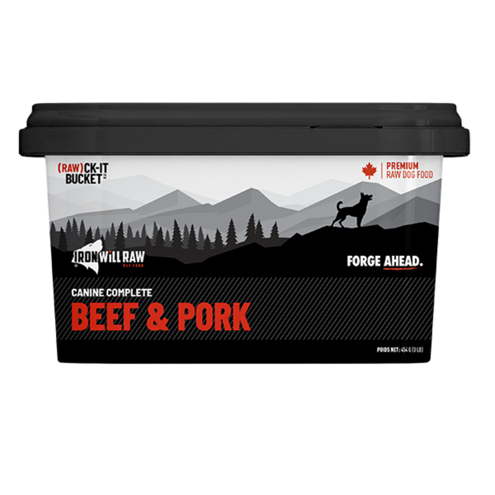 Iron Will Raw Iron Will Raw Dog Rawckit Bucket Canine Complete Beef & Pork 3lb