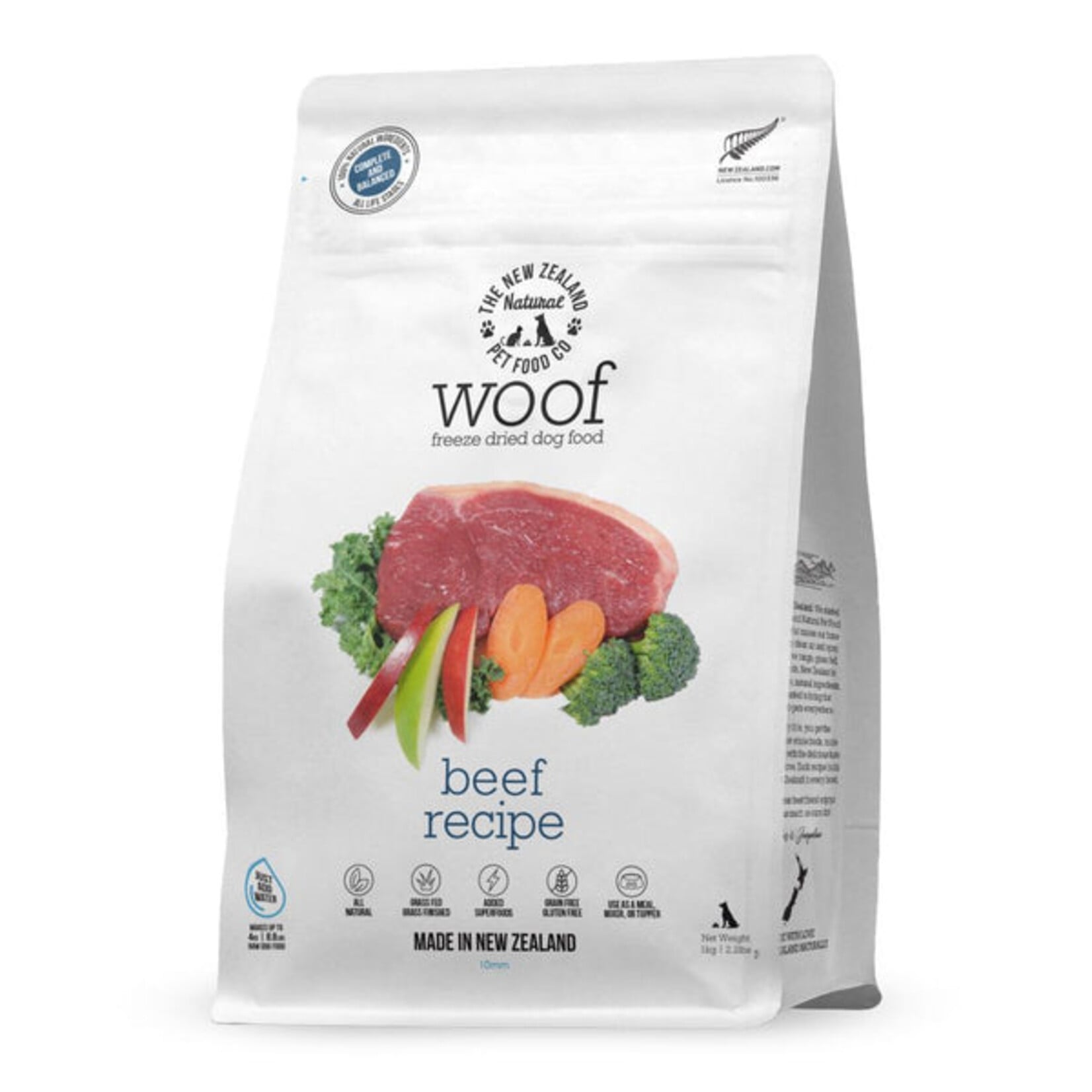 The New Zealand Pet Food Co THE NEW ZEALAND NATURAL PET FOOD CO WOOF Freeze-Dried Beef 1KG