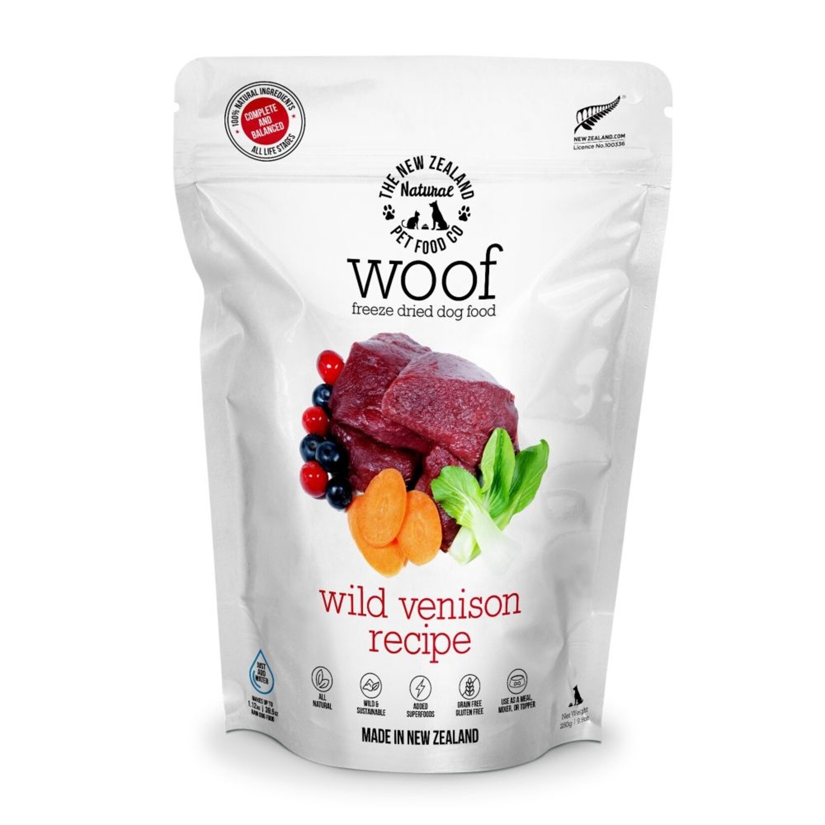 The New Zealand Pet Food Co THE NEW ZEALAND NATURAL PET FOOD CO WOOF Freeze-Dried Wild Venison 50g