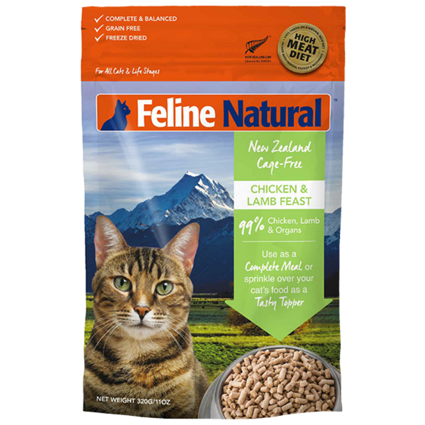 K9 Natural/Feline Natural Feline Natural Freeze Dried  Chicken & Lamb 320g/11oz