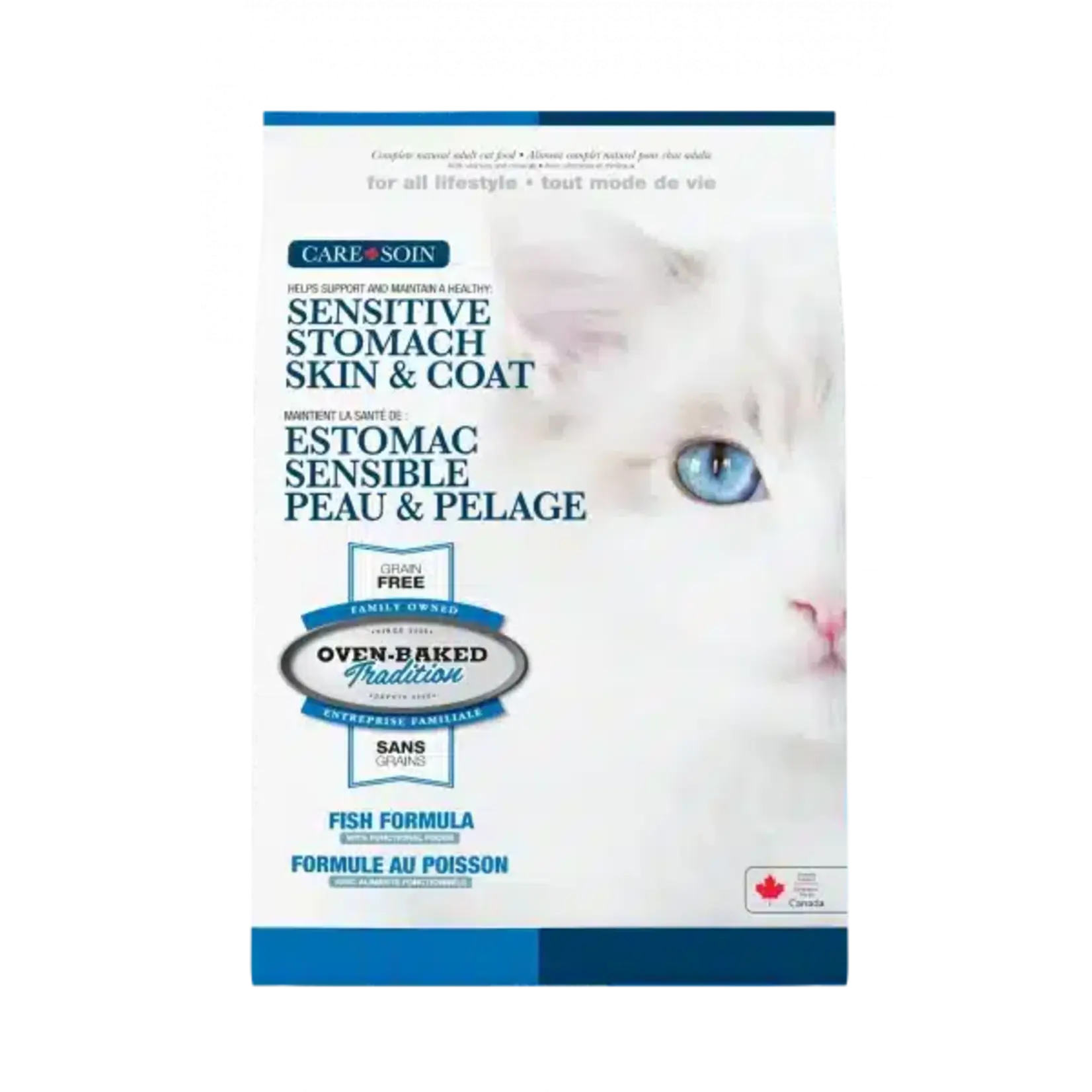 Oven-Baked Tradition Oven-Baked Tradition Cat Care Sensitive Stomach, Skin Coat ALS Grain Free Fish 10lb