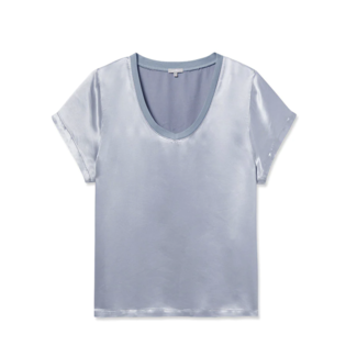 PJ HARLOW GIANNA SATIN V NECK TEE