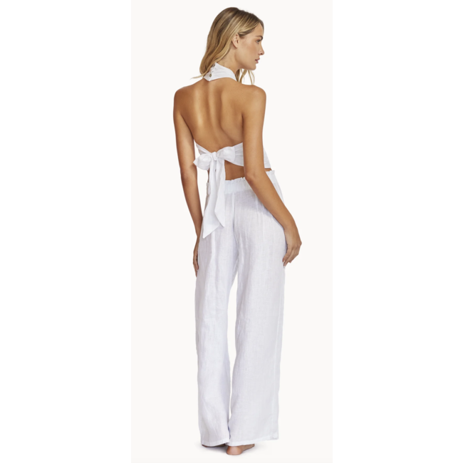 PILY Q LINEN WRAP TOP