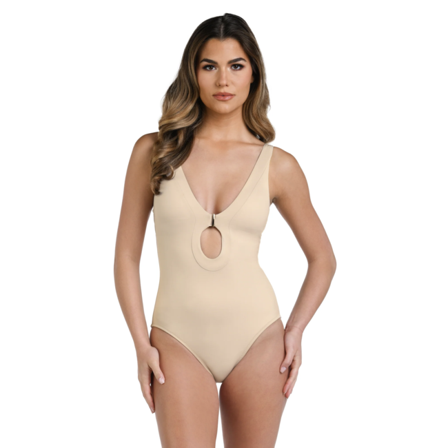 MANHATTAN BEACHWEAR lb luxe plunge one piece LB4CR12