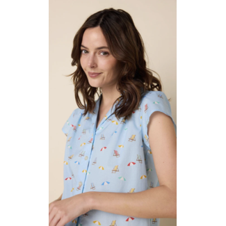 THE CAT'S PAJAMAS POSITANO LUXE PIMA SHORT SET