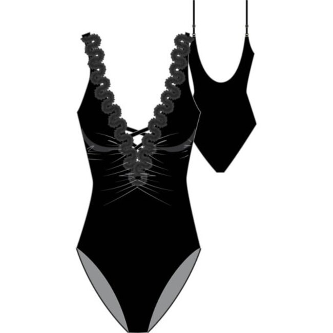 MANHATTAN BEACHWEAR ig ruffle plunge mio