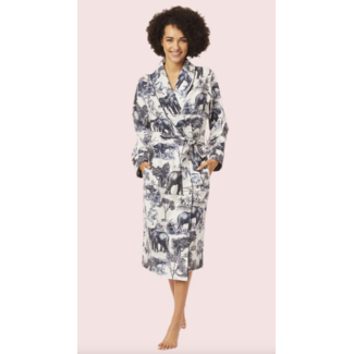 THE CAT'S PAJAMAS SAFARI TOILE SHAWL ROBE